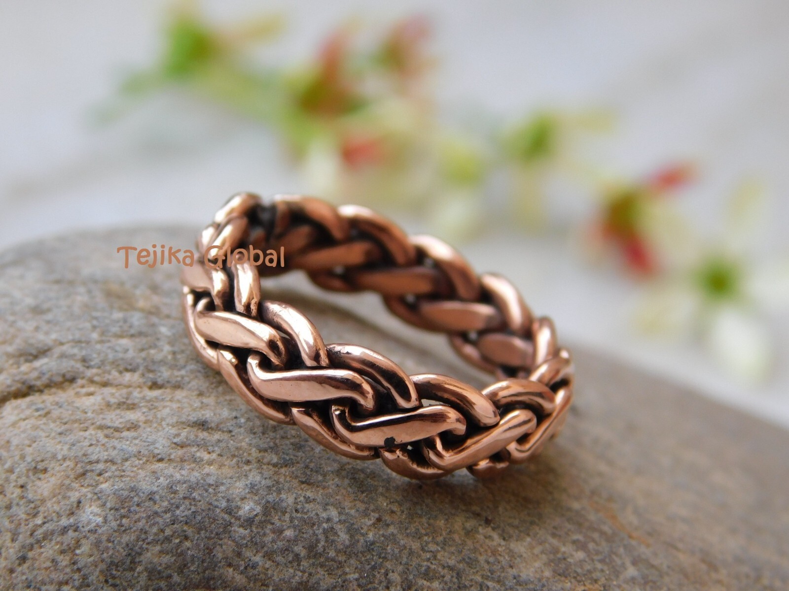 Solid Pure Copper handmade chain Ring Men Women Arthritis Jewellery Unisex Ring,