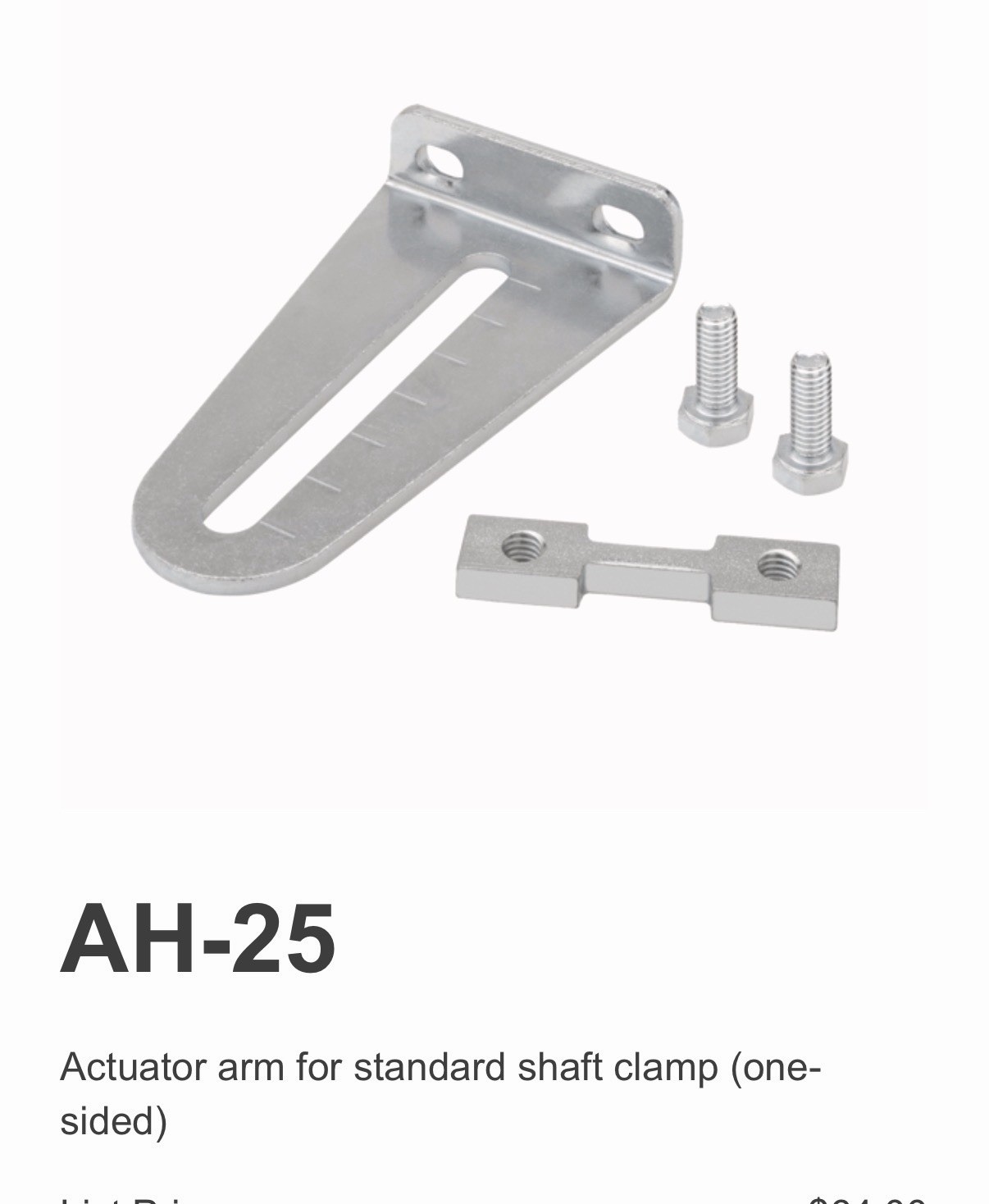 BELIMO AH-25 2014-10-20 Actuator Arm For Standard Shaft Clamp