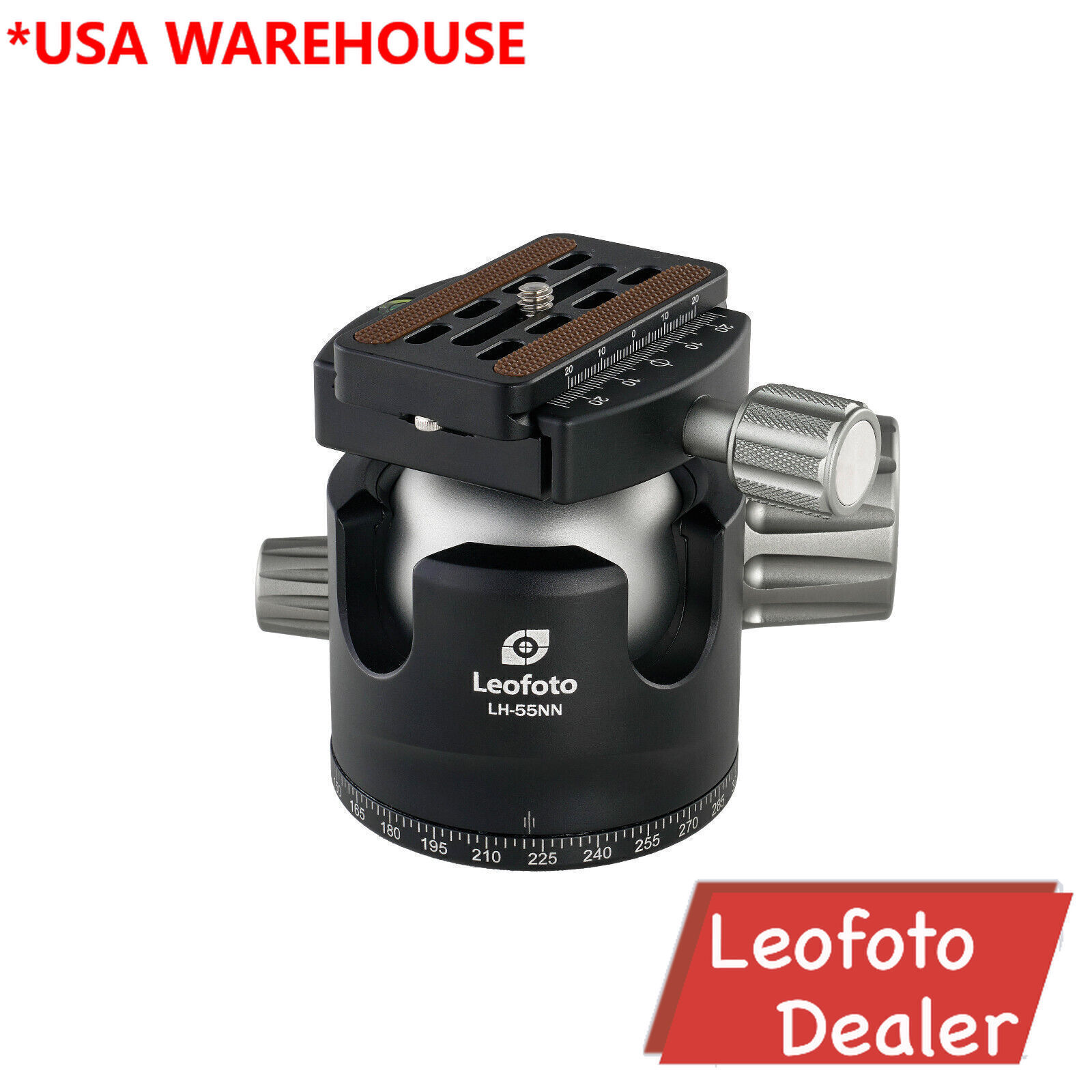 Leofoto LH-55NN No Neck Low Profile Ball Head + QR Plate | Arca
