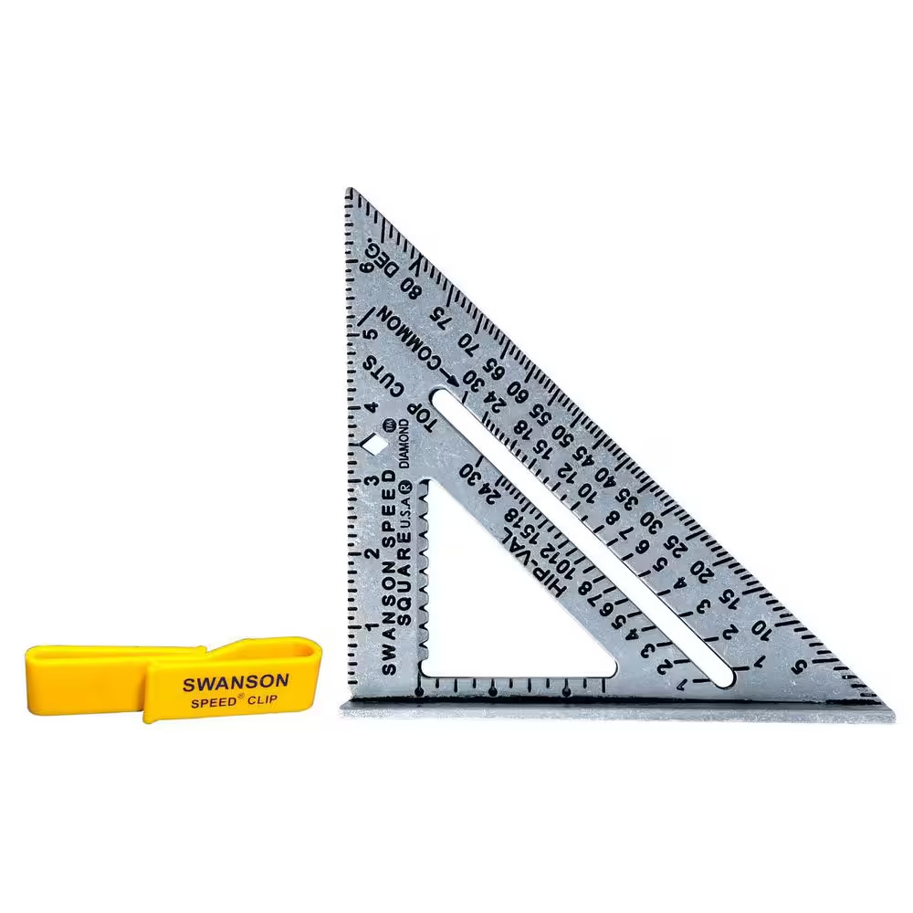 7 In. Speed Square, Rafter / Carpenter Square Layout Tool with Black Gradations