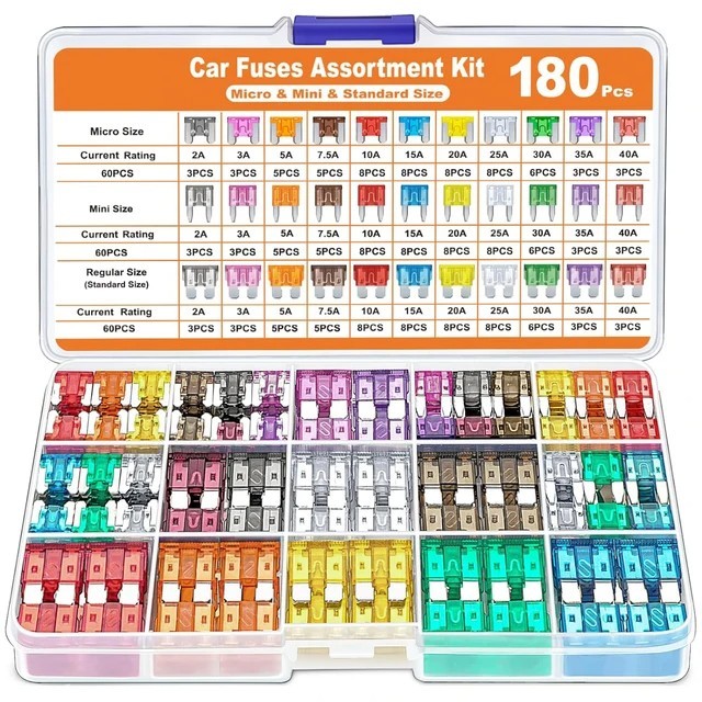 Car Blade Fuse Assortment Kit 180PCS Mini Standard Micro UK