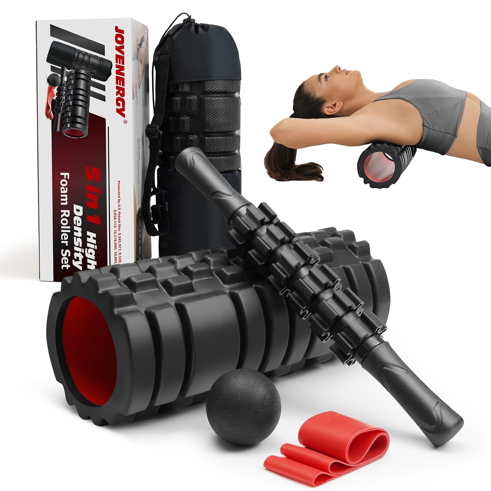 5 in 1 Foam Roller Set High Density Patented Foam Roller for Exercise
