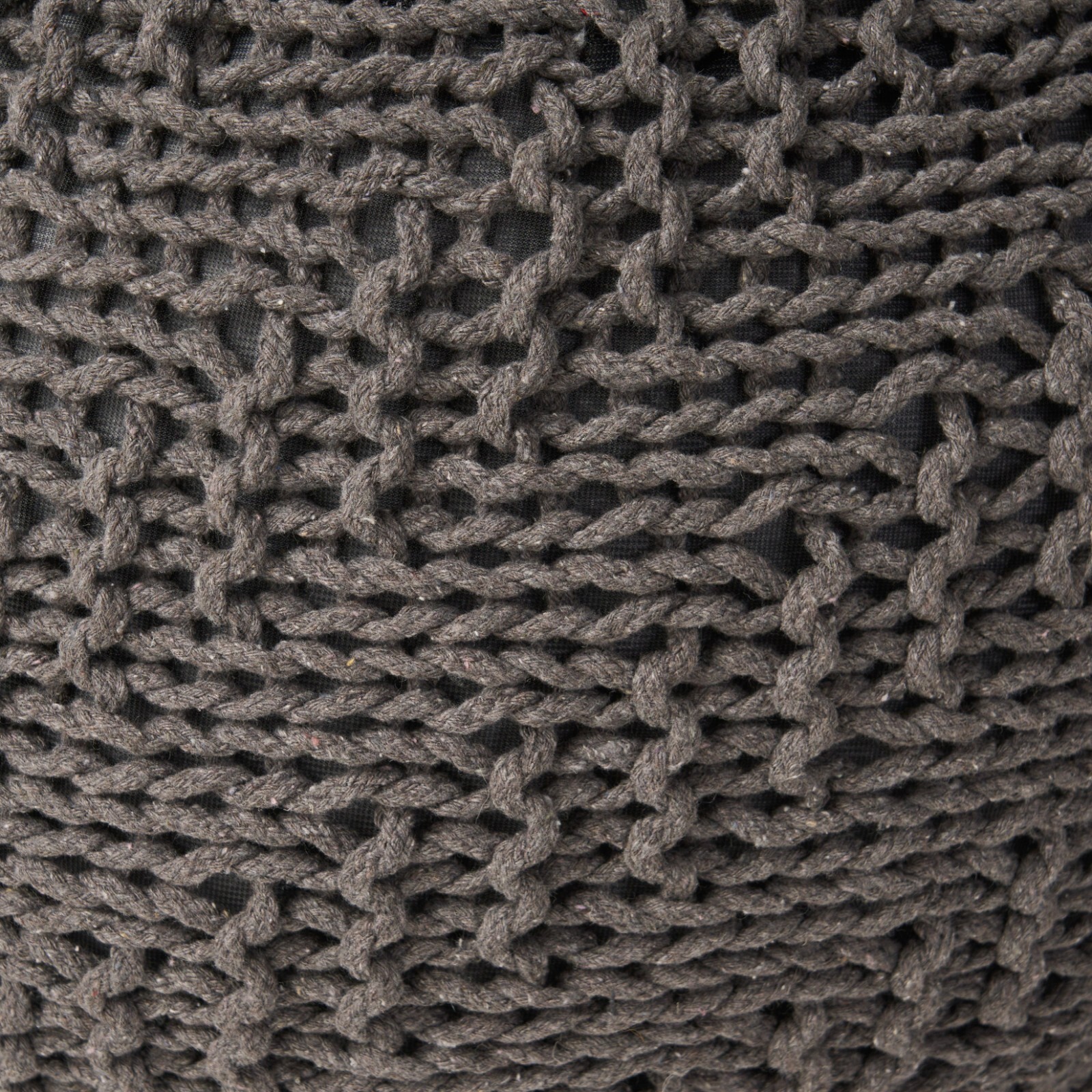 Flovilla Modern Knitted Cotton Round Pouf