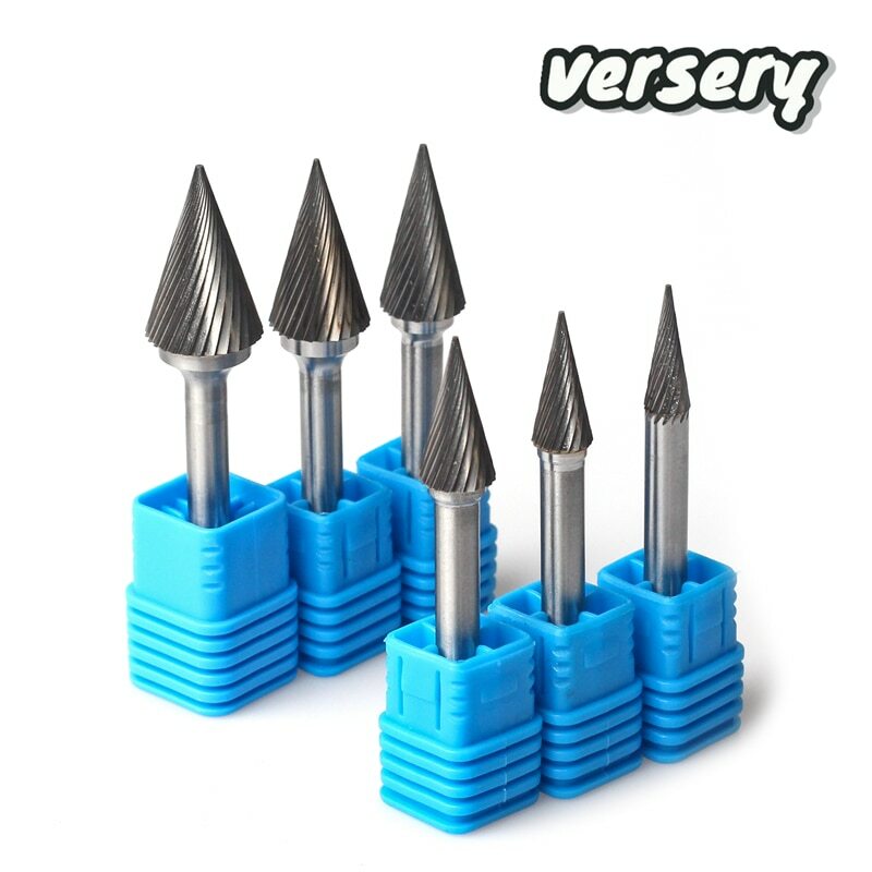 1/6PC 6mm TCT  Carbide Head Burr Rotary Drill Bits Tools Rotary Files Shank