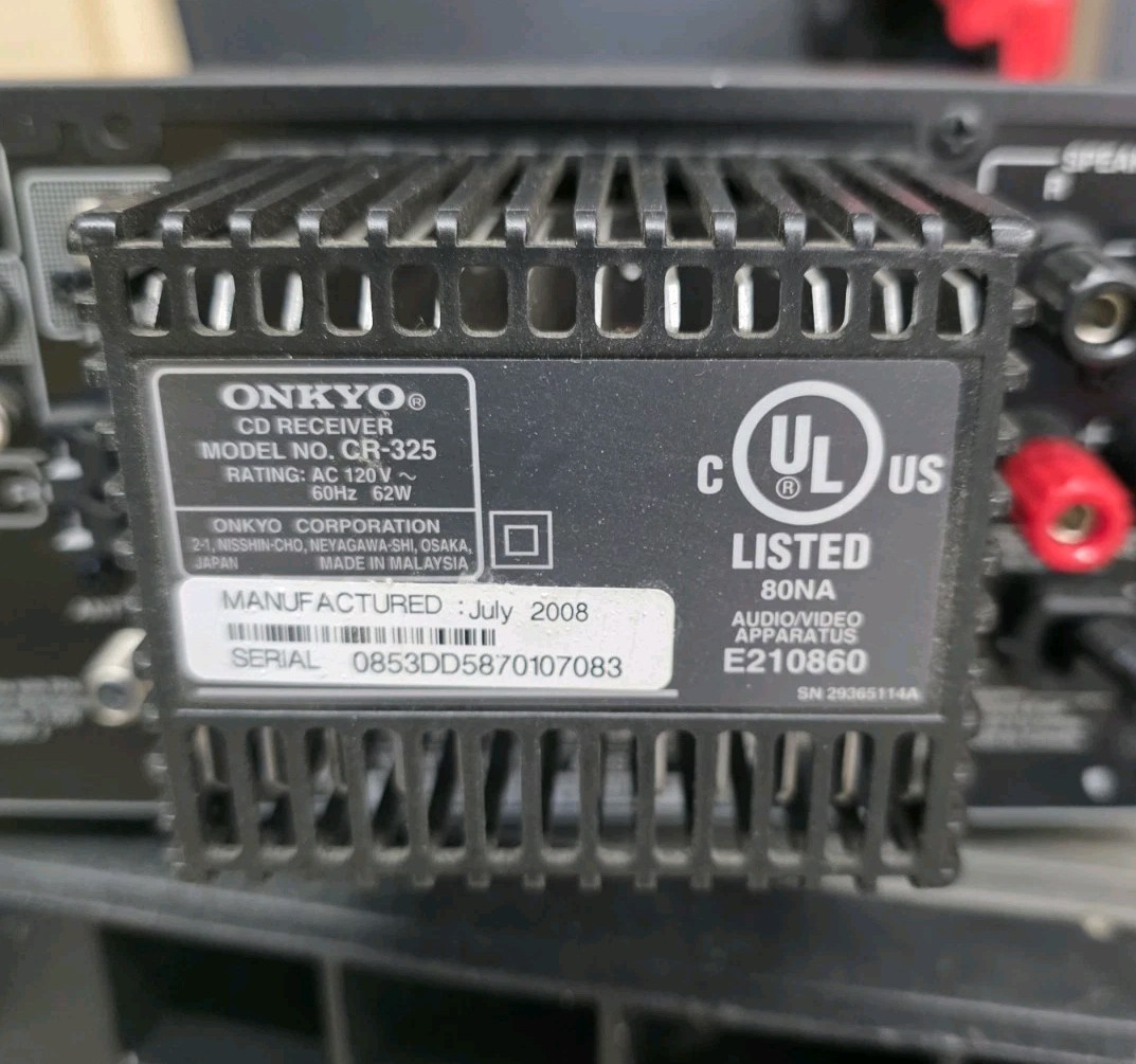Onkyo CR-325 CD Receiver - Tested and Works No Remote