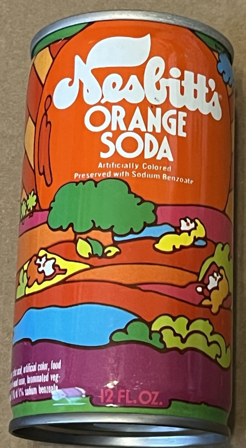 VINTAGE NESBITT'S ORANGE SODA PULL TAB STEEL CAN