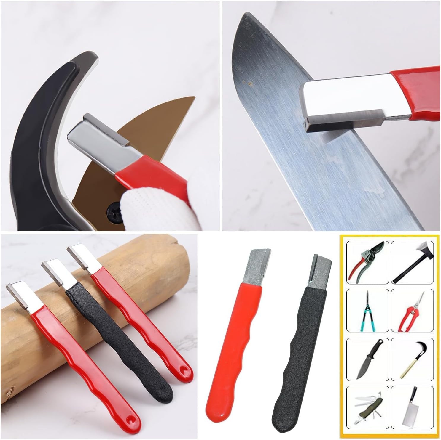 Black/red Garden Tool Sharpener QuickGardening Scissors Sharpener for Lawn Mower