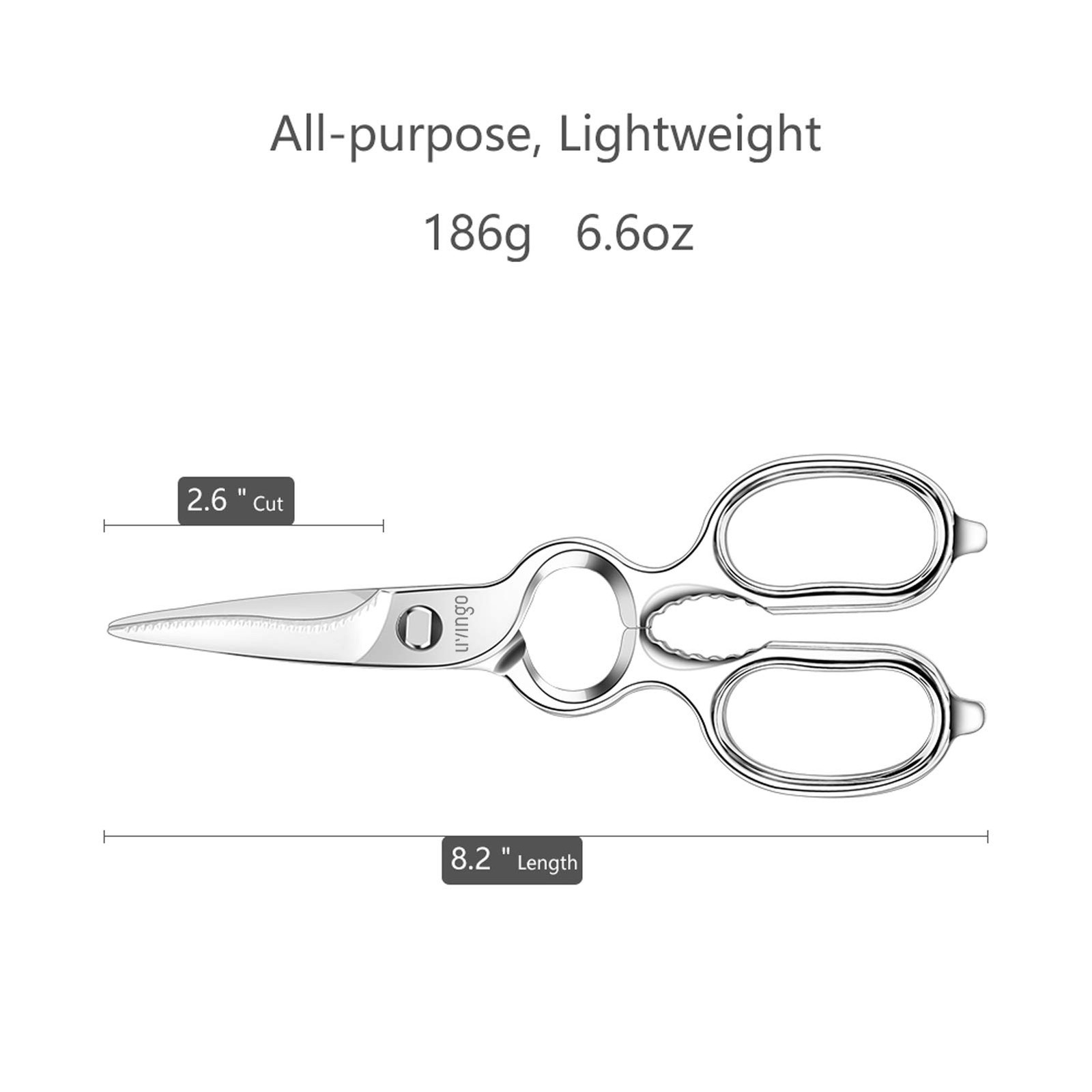 Kitchen Forged Shears Heavy Duty Come Apart Ultra Sharp Multi-function Stainl...