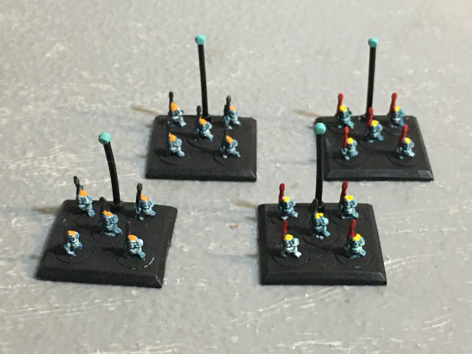 A25310 WARHAMMER 40K EPIC IG IMPERIAL GUARD SQUATS 4 STANDS PAINTED GW