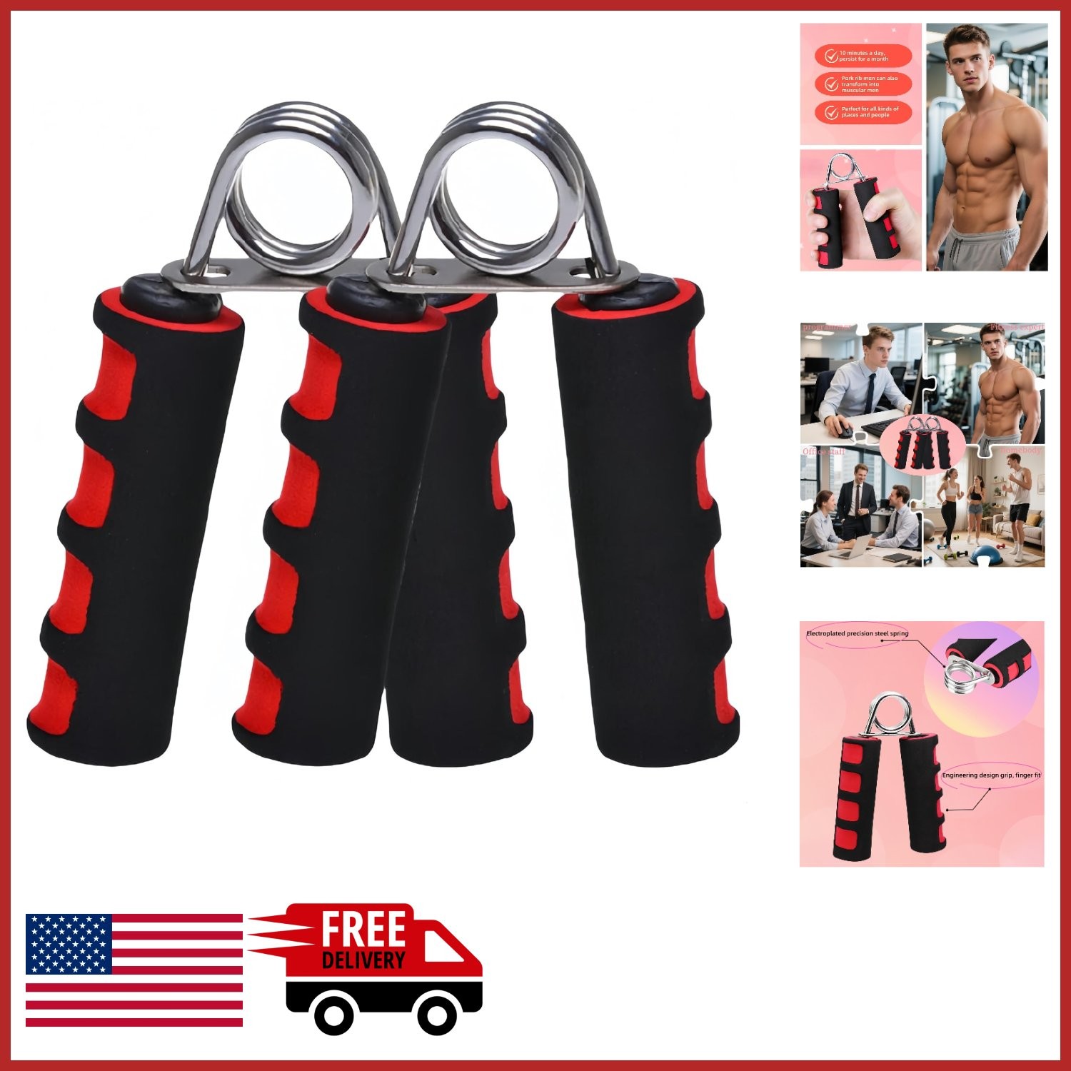 Compact Foam Hand Grip Strengtheners for Carpal Tunnel and Tendonitis Relief