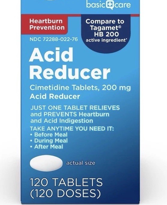 Acid Reducer Cimetidine 200mg Tablets Heartburn Relief 120
