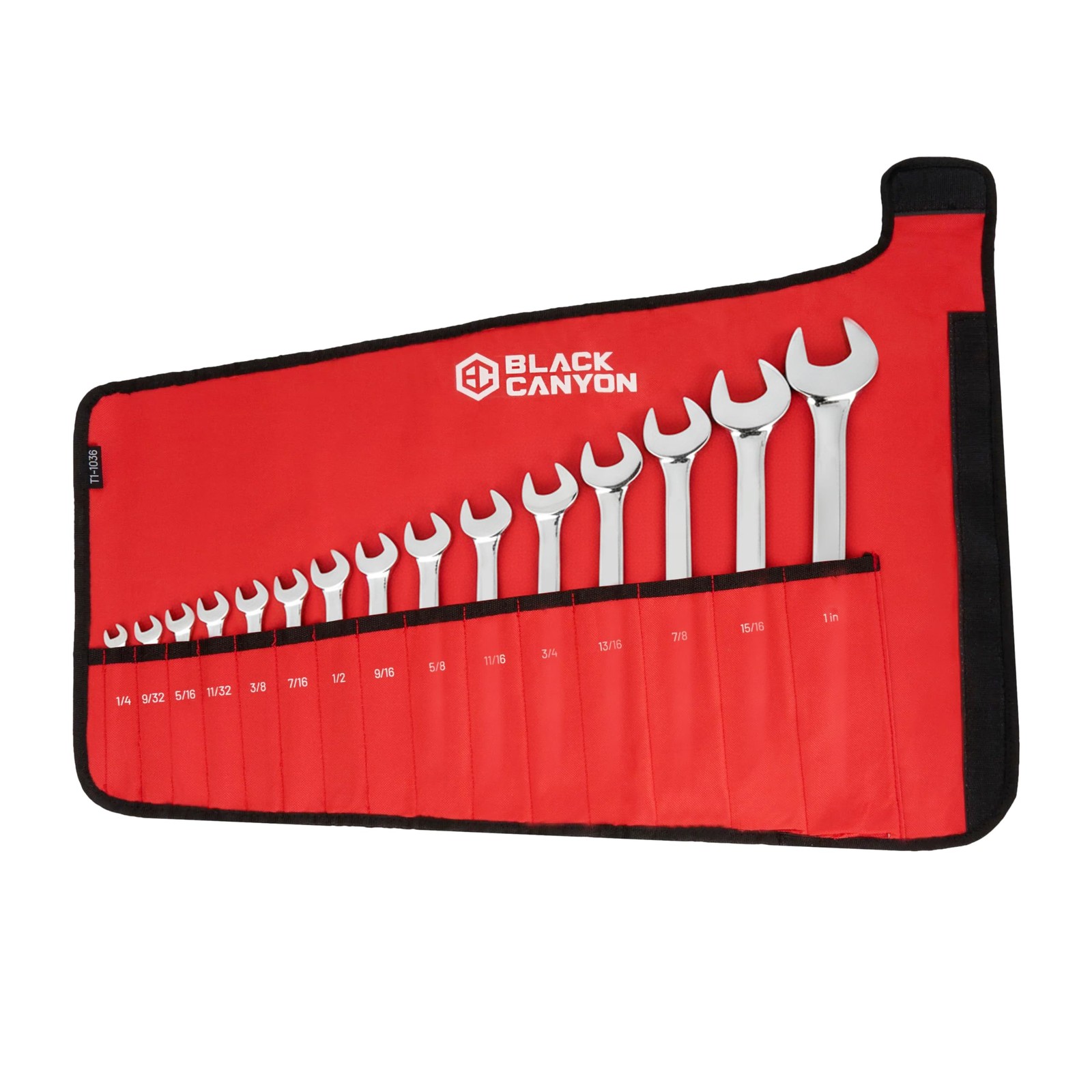 Wrench Pouch, Wrench Pouch Roll Up, 15 Pockets, Ranging of 1/4-1 inch, Waterp...