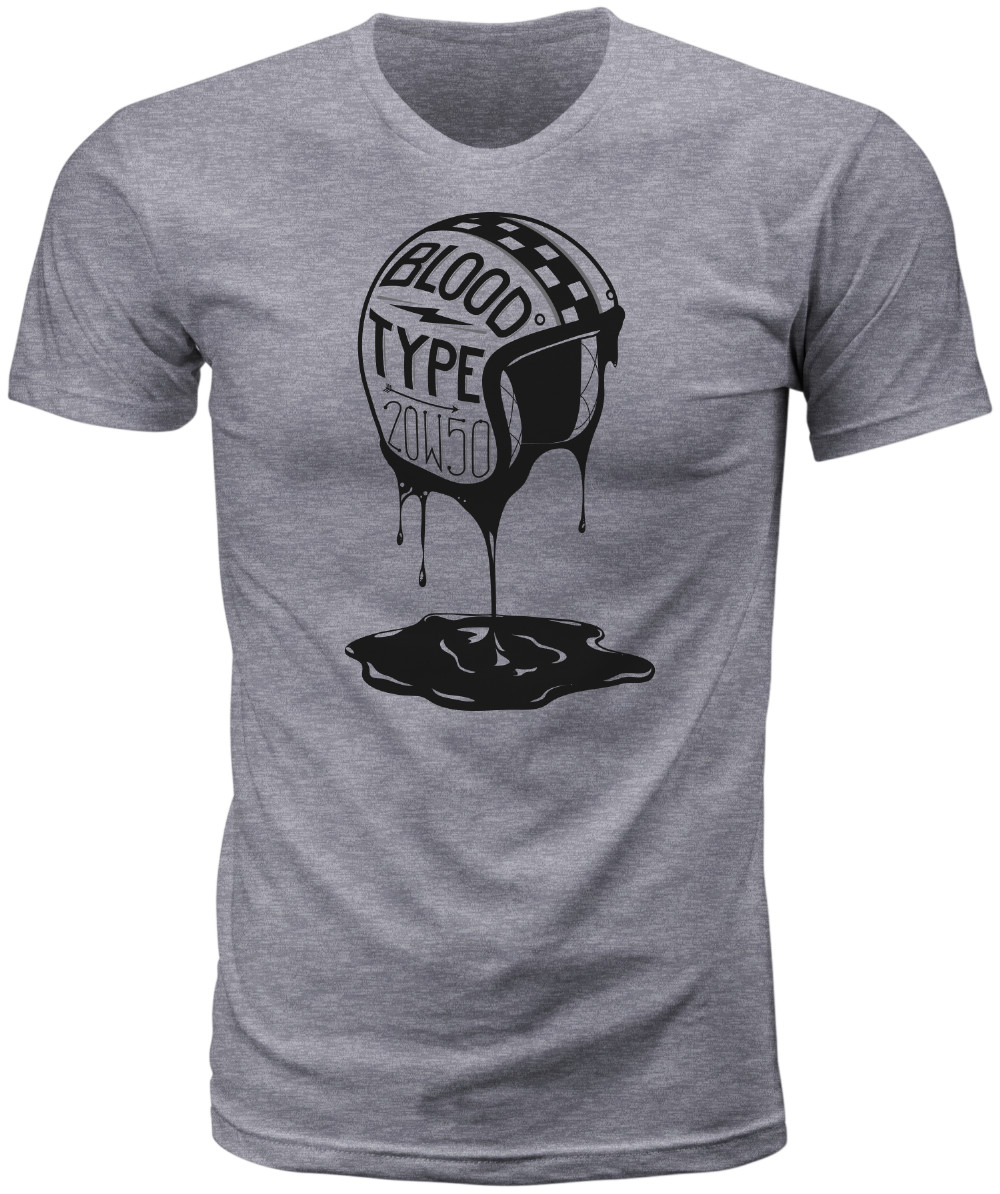 BLOOD TYPE TEE HEATHER SM