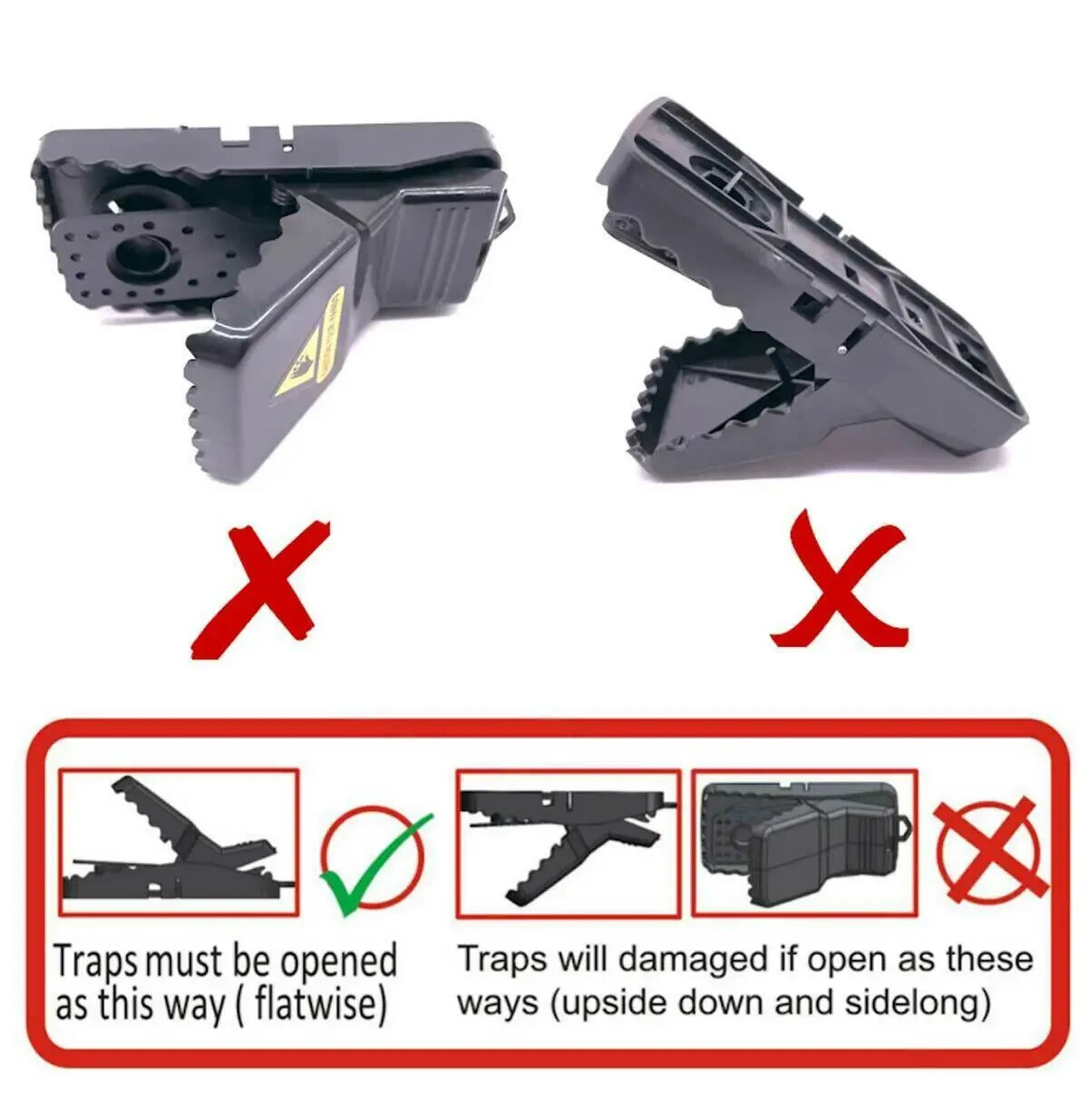 6 Pack Large Mouse Traps Killer Reusable Snap Trap for Rat Mice Gophers Chipmunk
