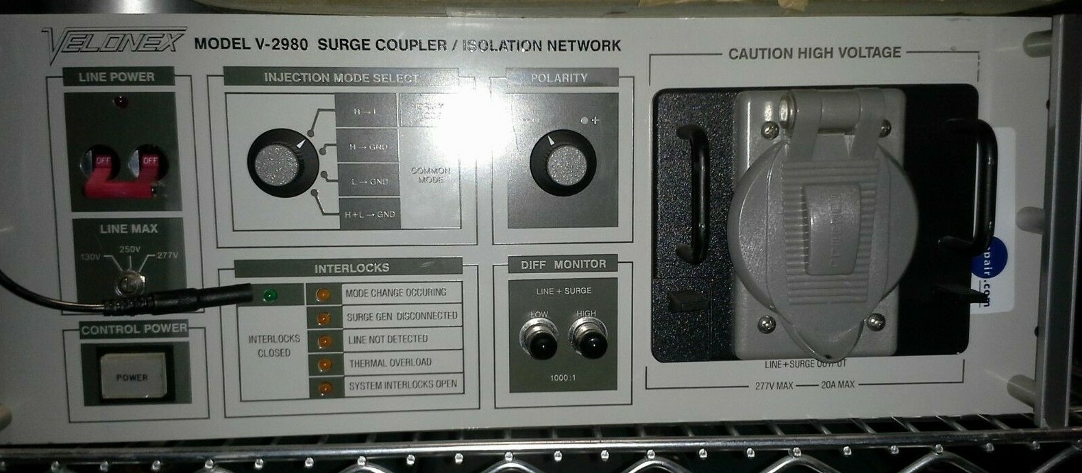 Velonex V-2980 Surge Coupling Isolation Network with Cable for 587 generator