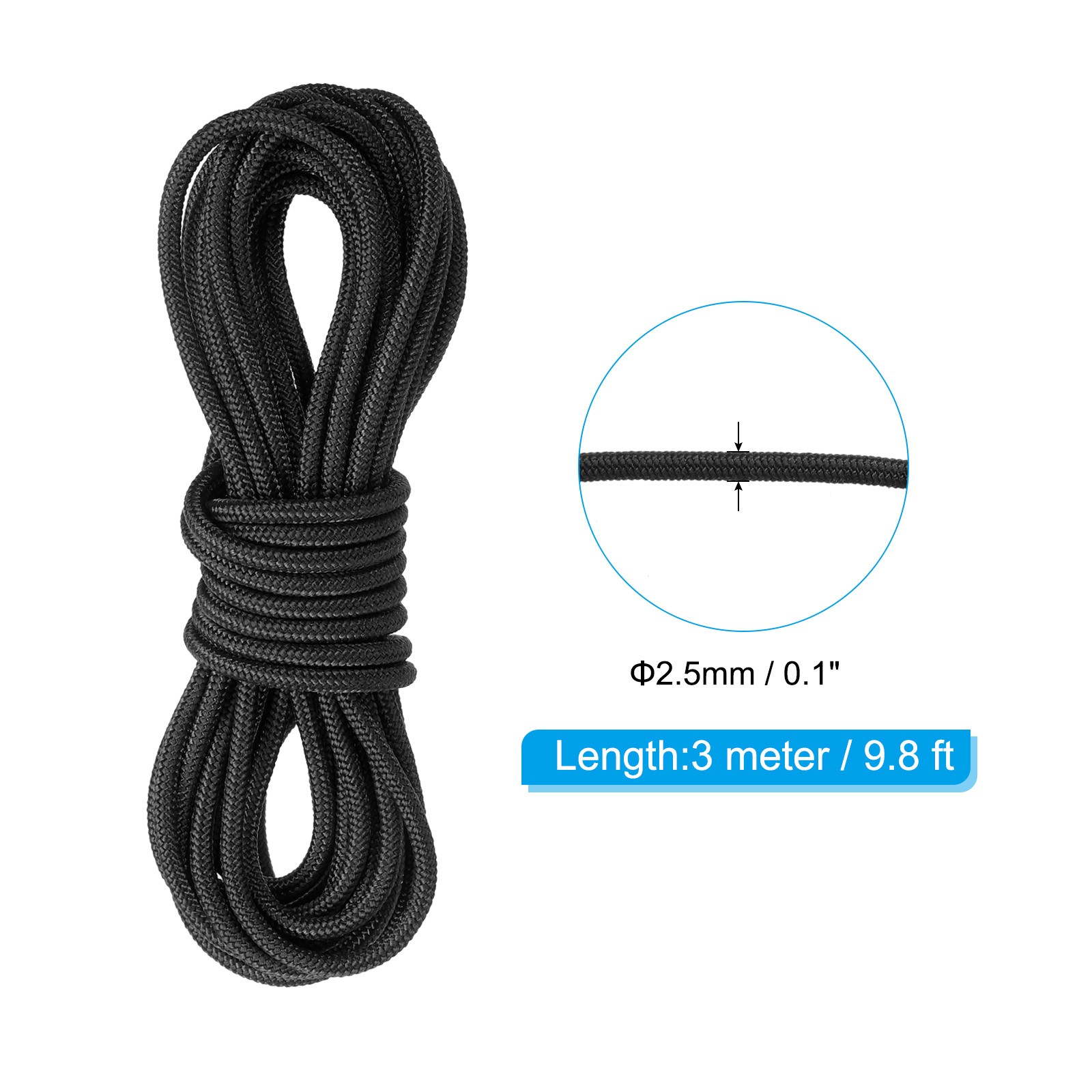 Archery D Loop Rope 10FT Bow String Release Nock Nocking Loop Black New