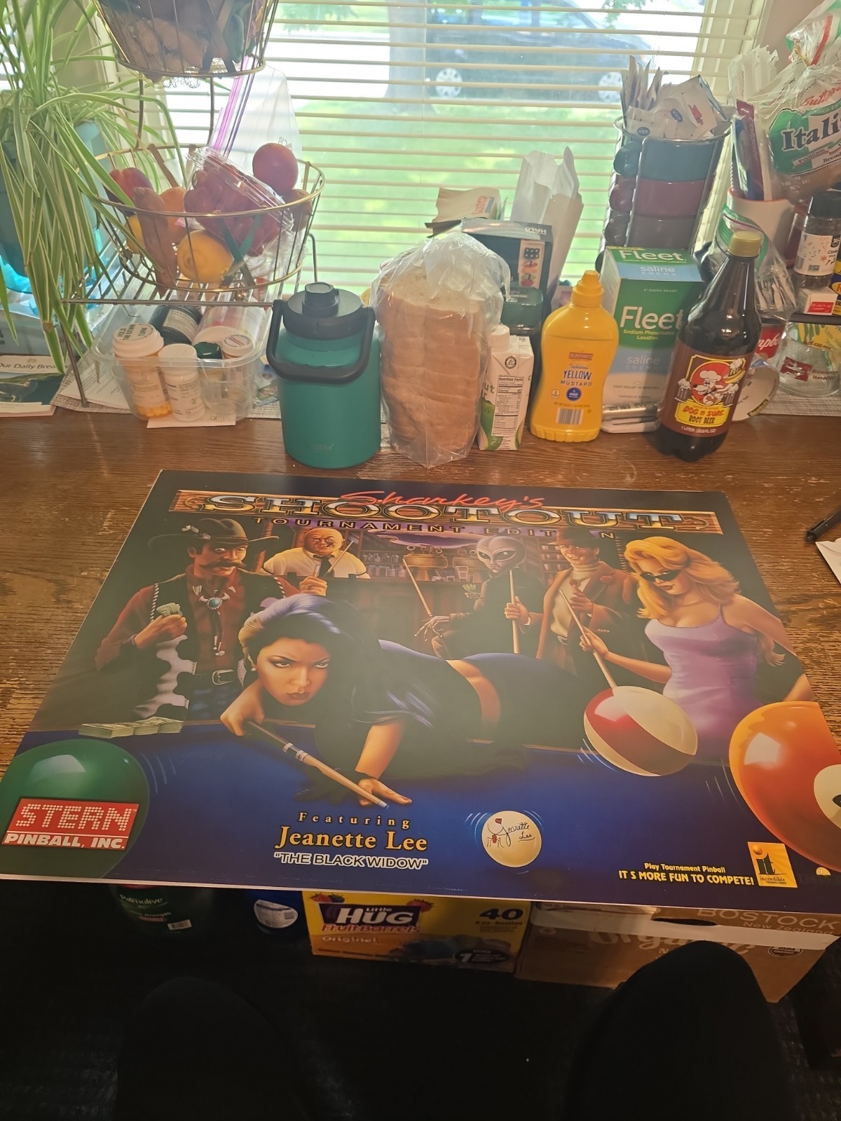 Stern PINBALL Sharkeys Shootout Tournament EDITION 26X19 TRANSLIGHT BACKGLASS...