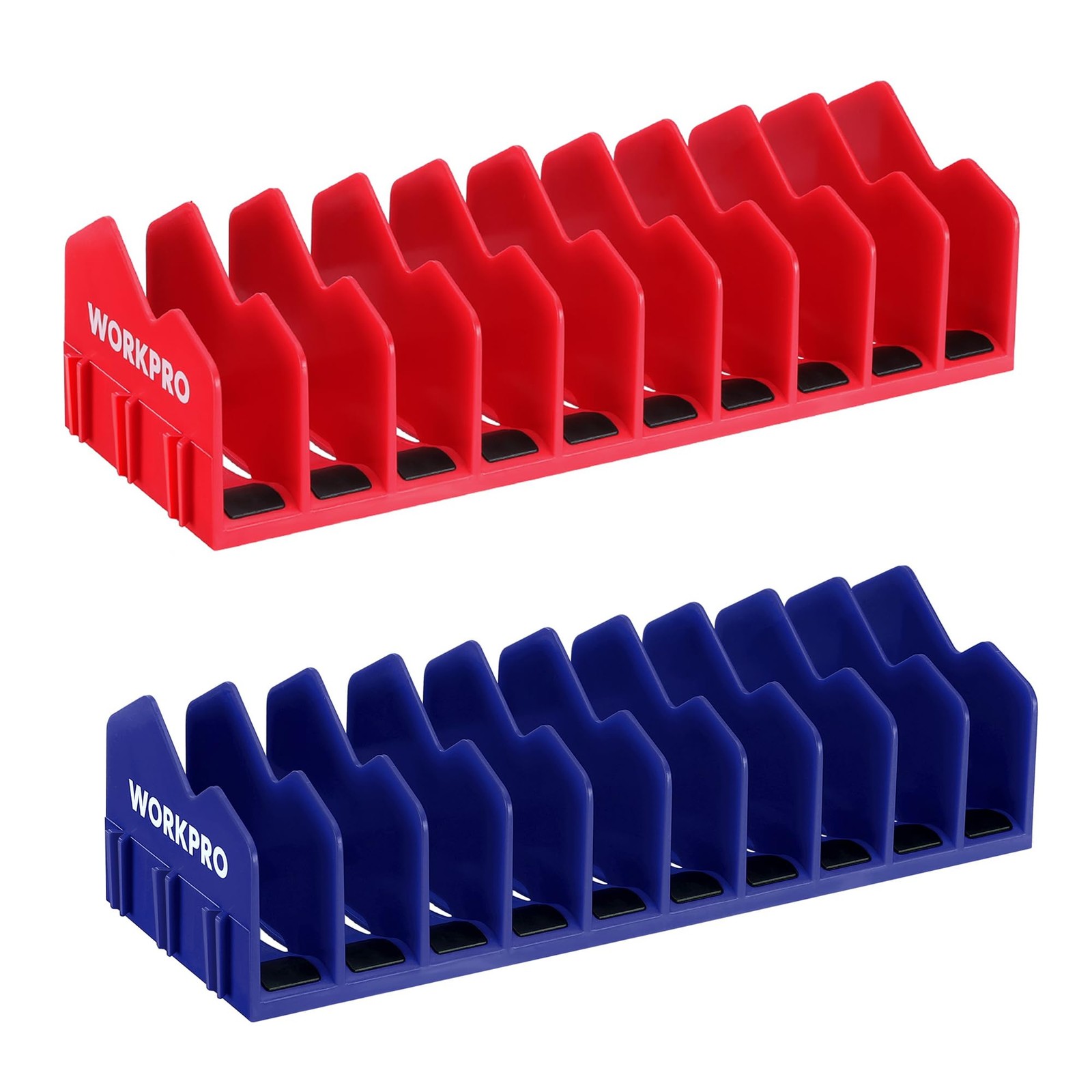WORKPRO 2-Pack Plier Organizer Rack, Pliers Holder and 2 Pack, Blue &Red