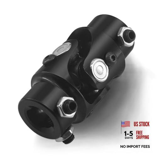 3/4-36 Spline X 3/4" DD Steering Universal Joint Single U Joint Shaft Black
