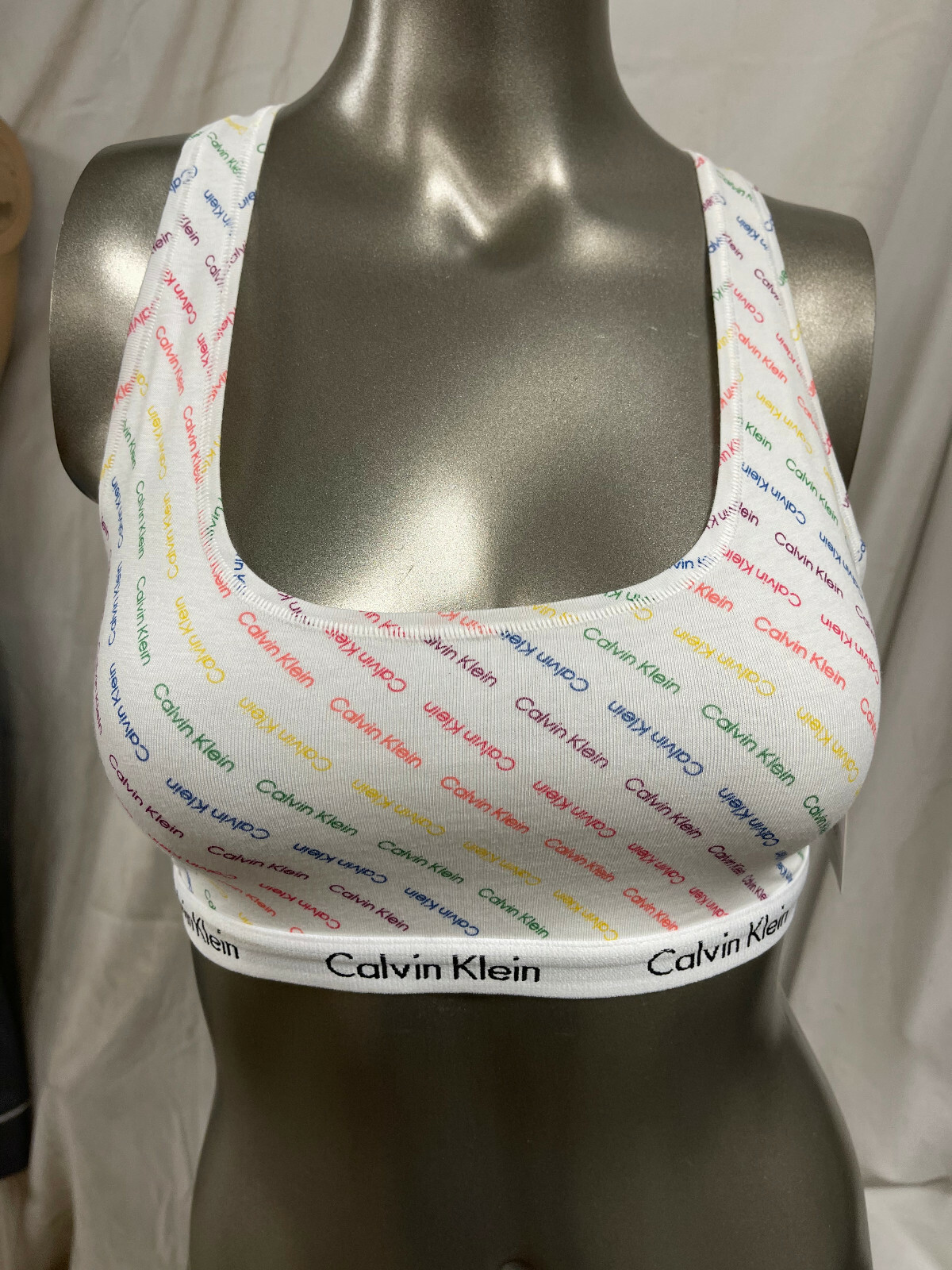 CALVIN KLEIN WOMEN'S UNLINED PRIDE BRALETTE SIZE SMALL NEW QP10360-163