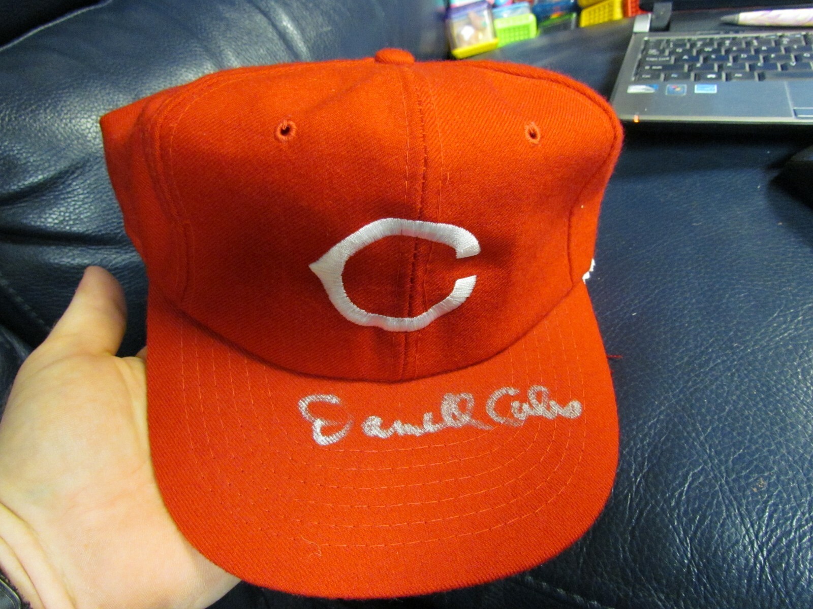 Darnell Cole Autographed Baseball Hat Cap Reds