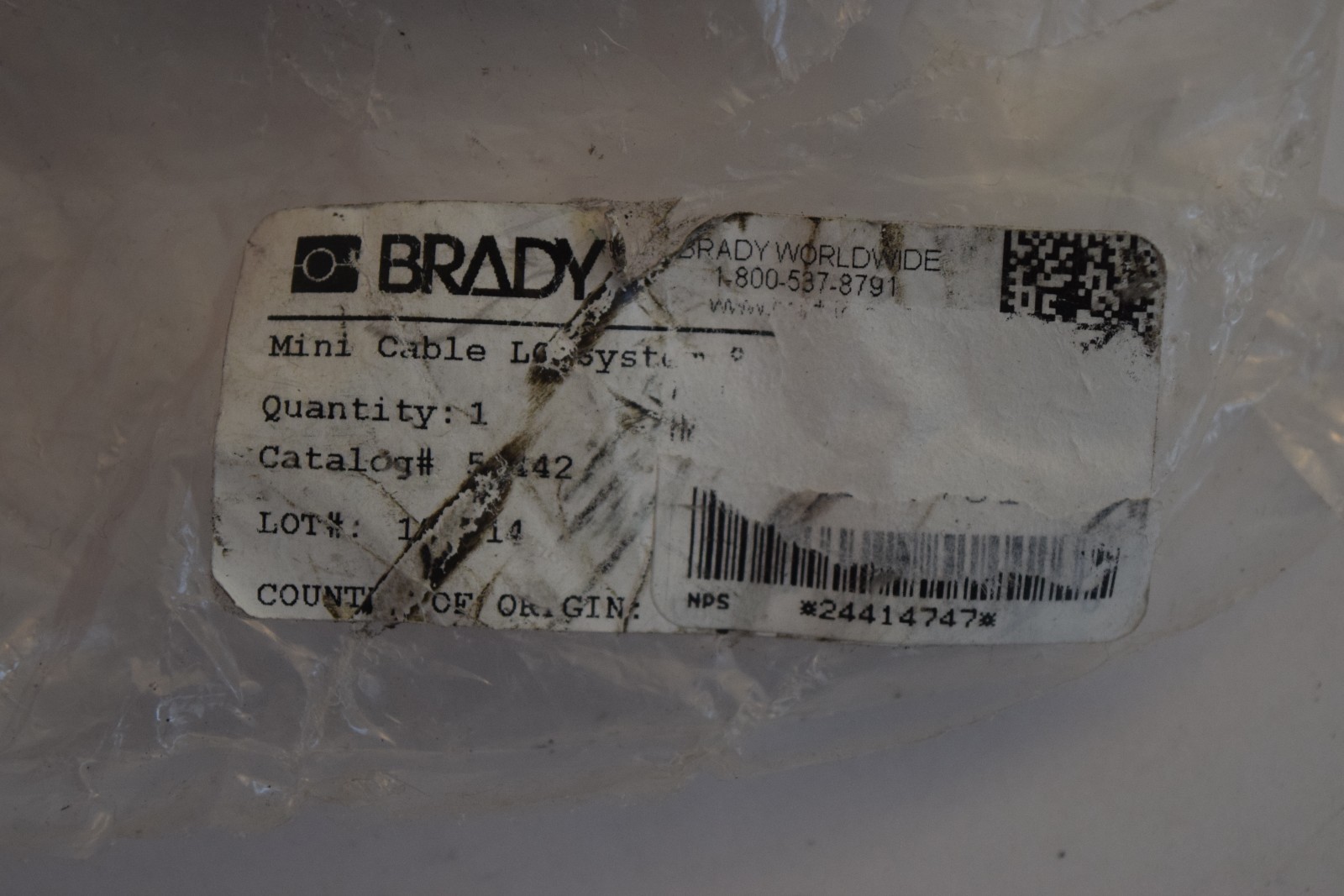 BRADY 51442 Retractable Cable Lockout, 8 ft L, 6 Locks Max