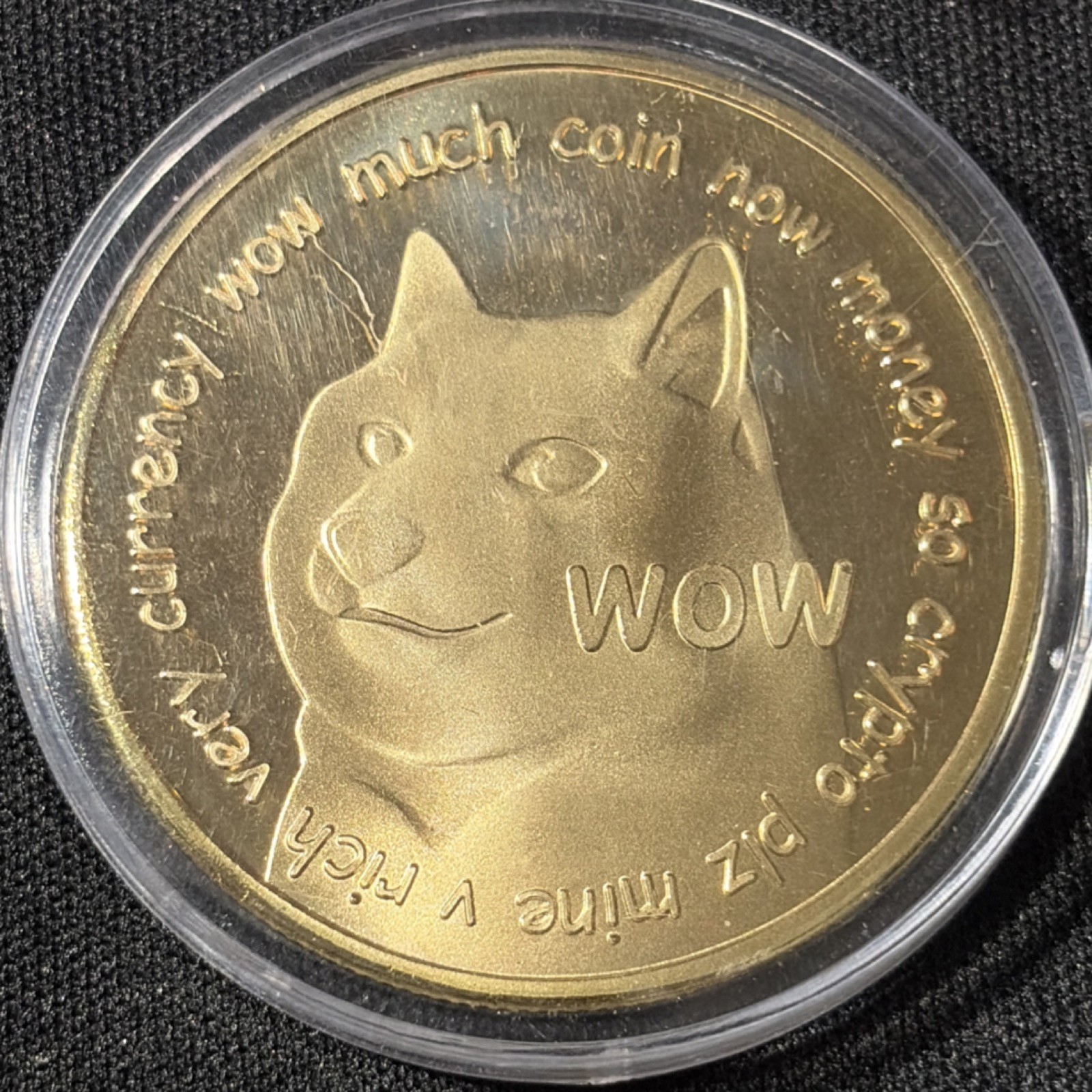 Dogecoin Physical Collectible Token Coin Gold Tone Doge Meme Crypto lot of (4)