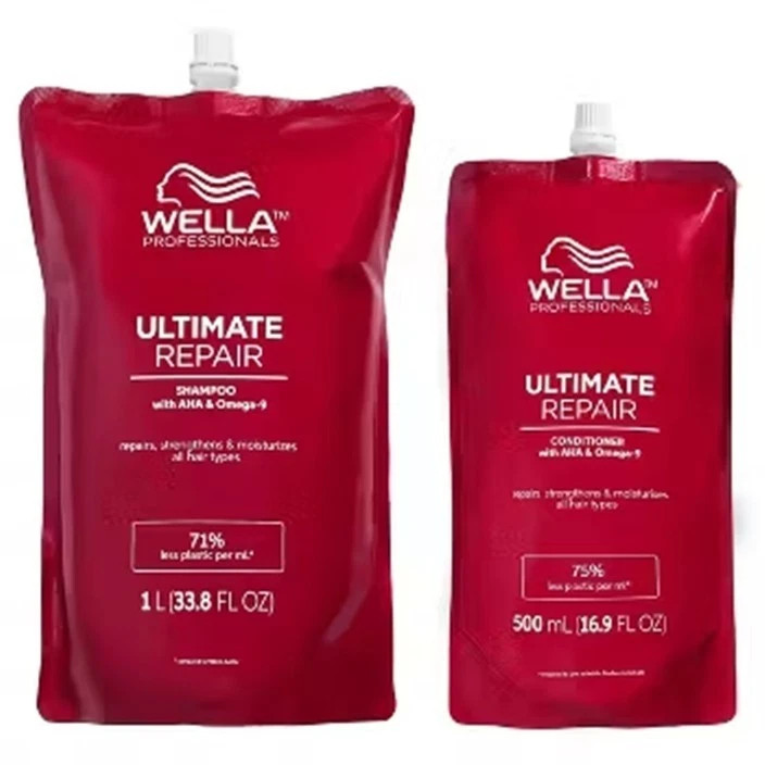 Wella Ultimate Repair Shampoo 33.8 oz & Conditioner 16.9 oz Refill Duo