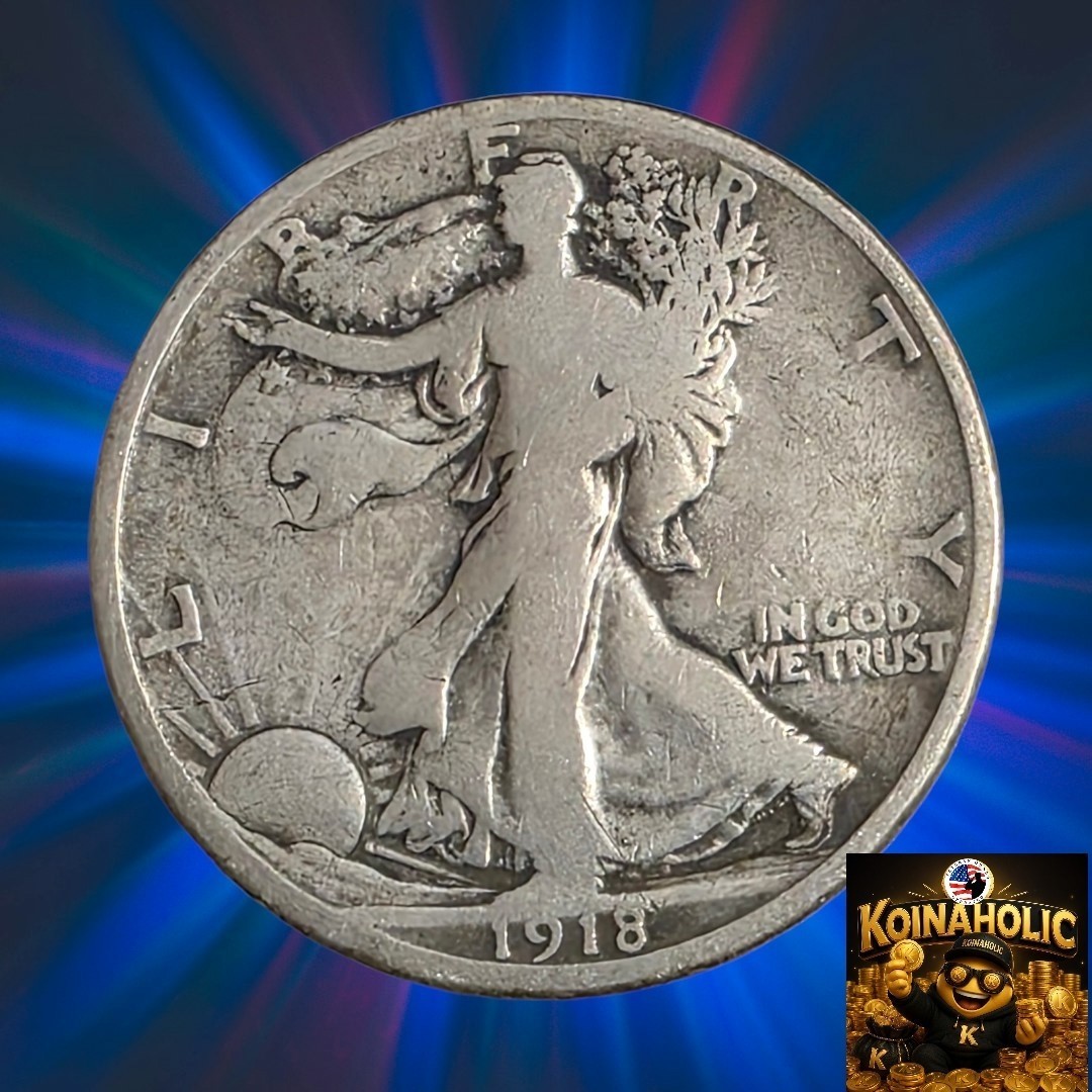 1918 D Walking Liberty Half Dollar, 50c VG Very Good Pulled From Storage 🔥