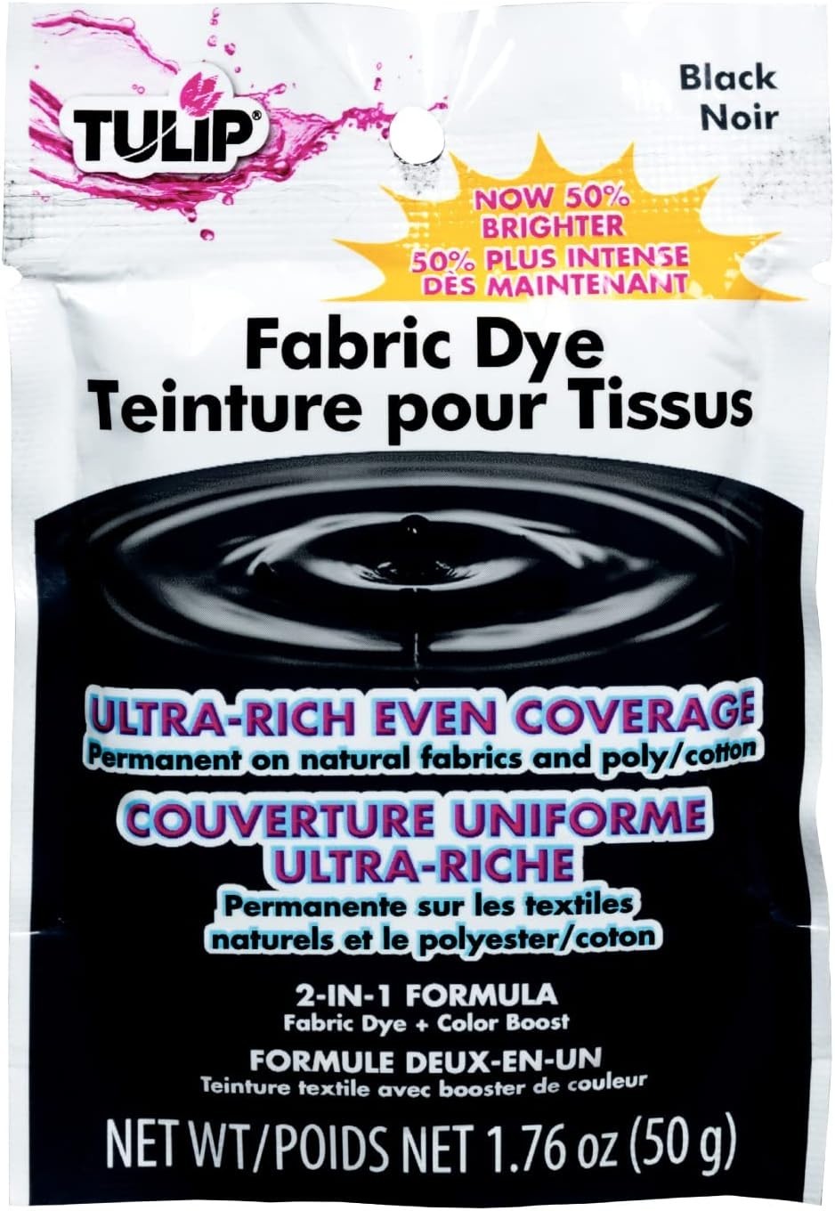 Tulip Permanent Fabric Dye Powder, Hot Method for Vibrancy, Black