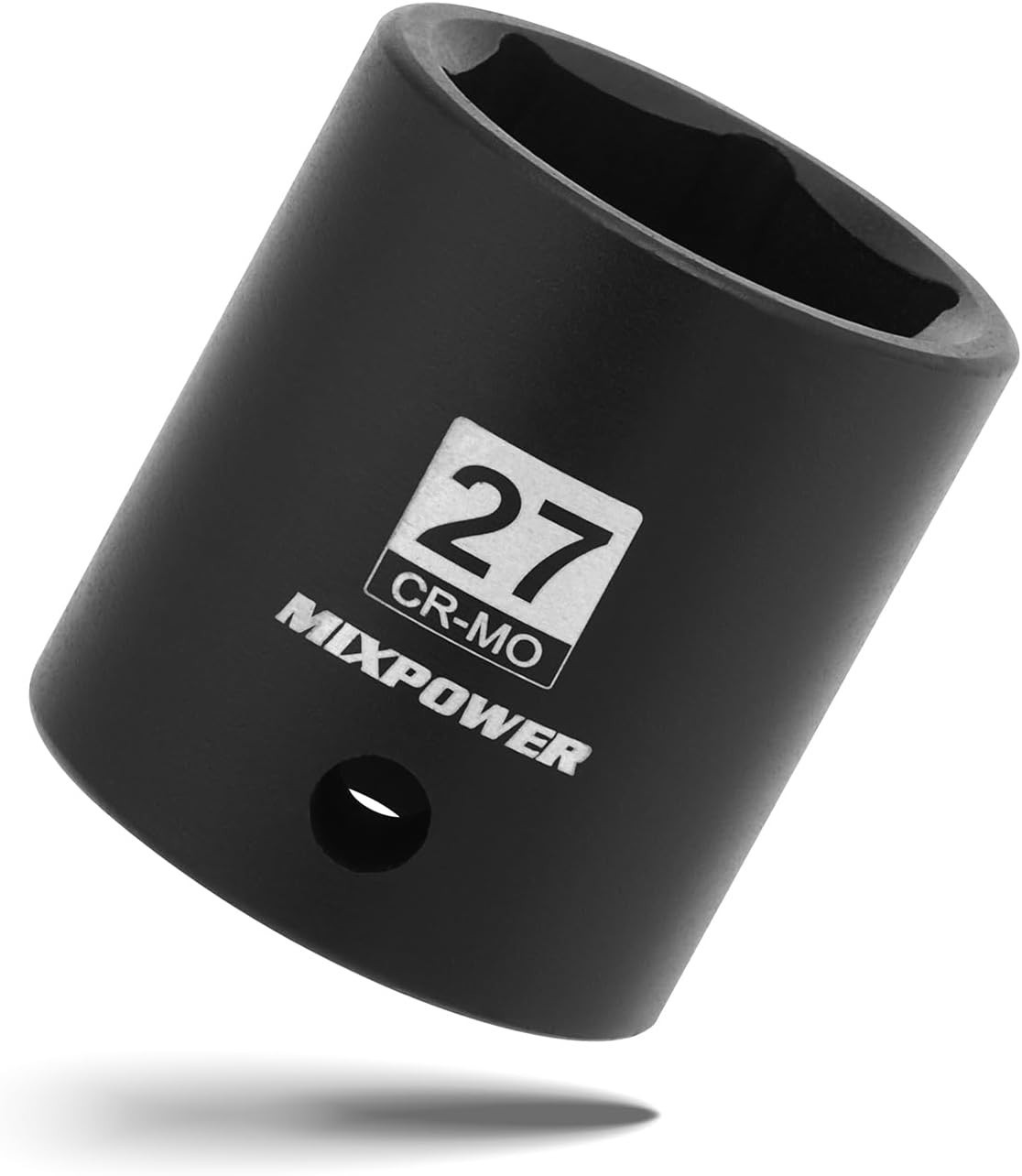 1/2" Drive Shallow Impact Socket, CR-MO, 27mm, 6 Point, Radius Corner Design,...