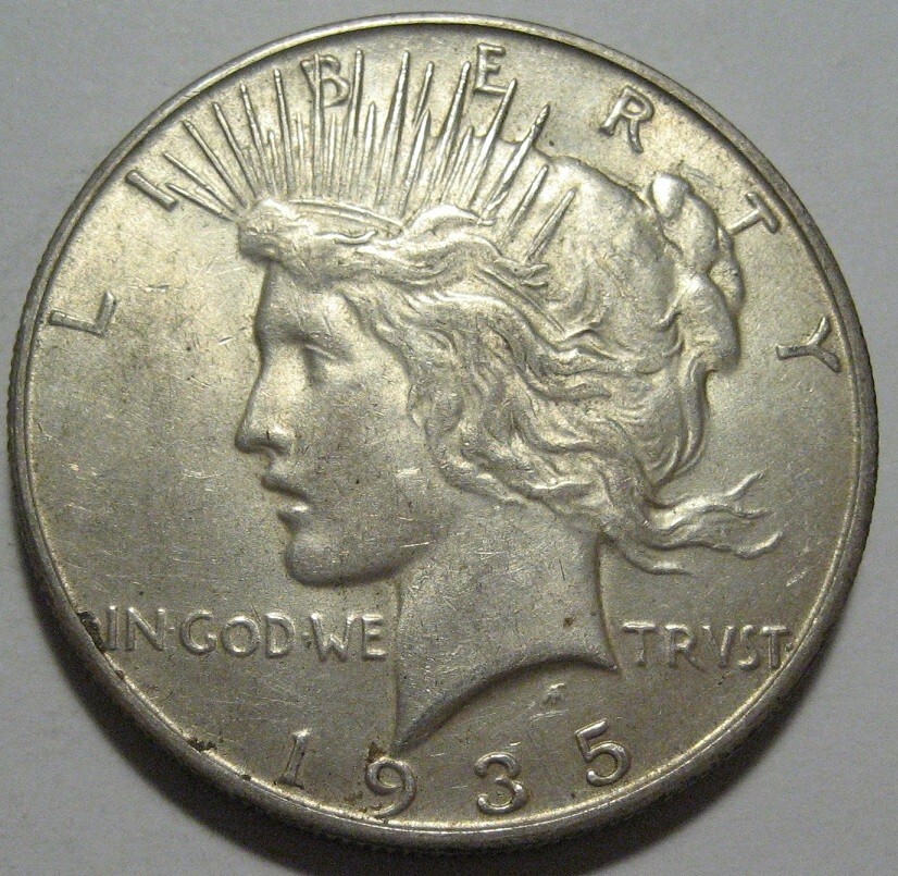 = 1935-S AU+ PEACE Dollar, Nice EYE Appeal & Details, FREE Shipping