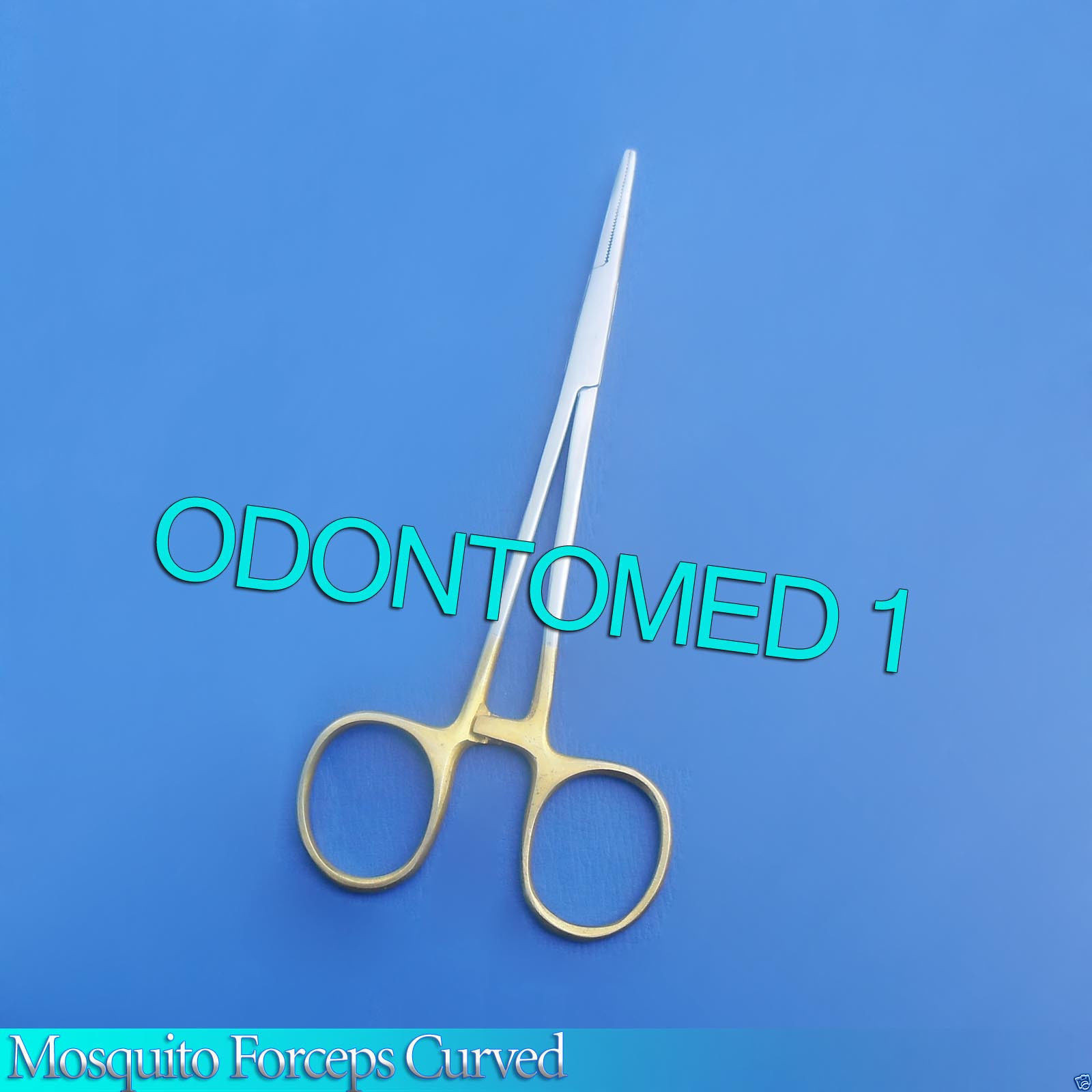 6 O.R GRADE MOSQUITO HEMOSTAT LOCKING SURGICAL FORCEP 5" CURVED WITH GOLD HANDLE