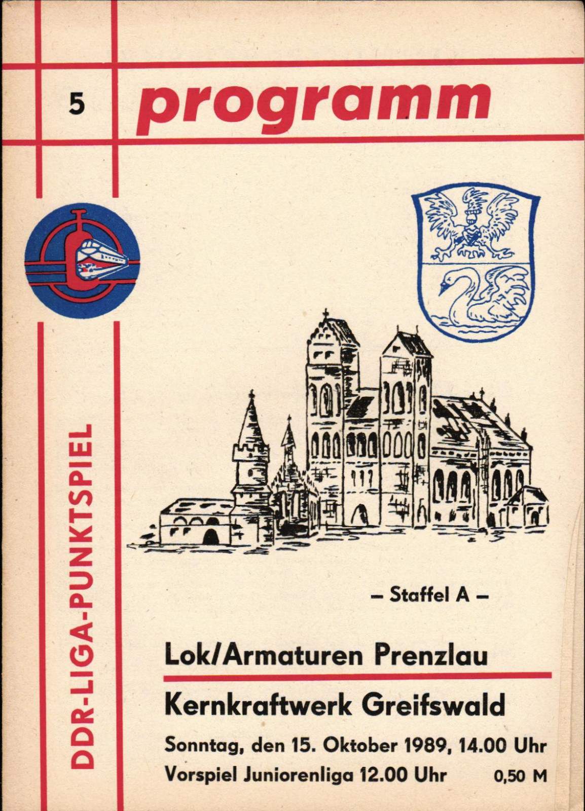 DDR League 89/90 BSG Lok Armaturen Prenzlau - BSG KKW Greifswald, 15.10.1989