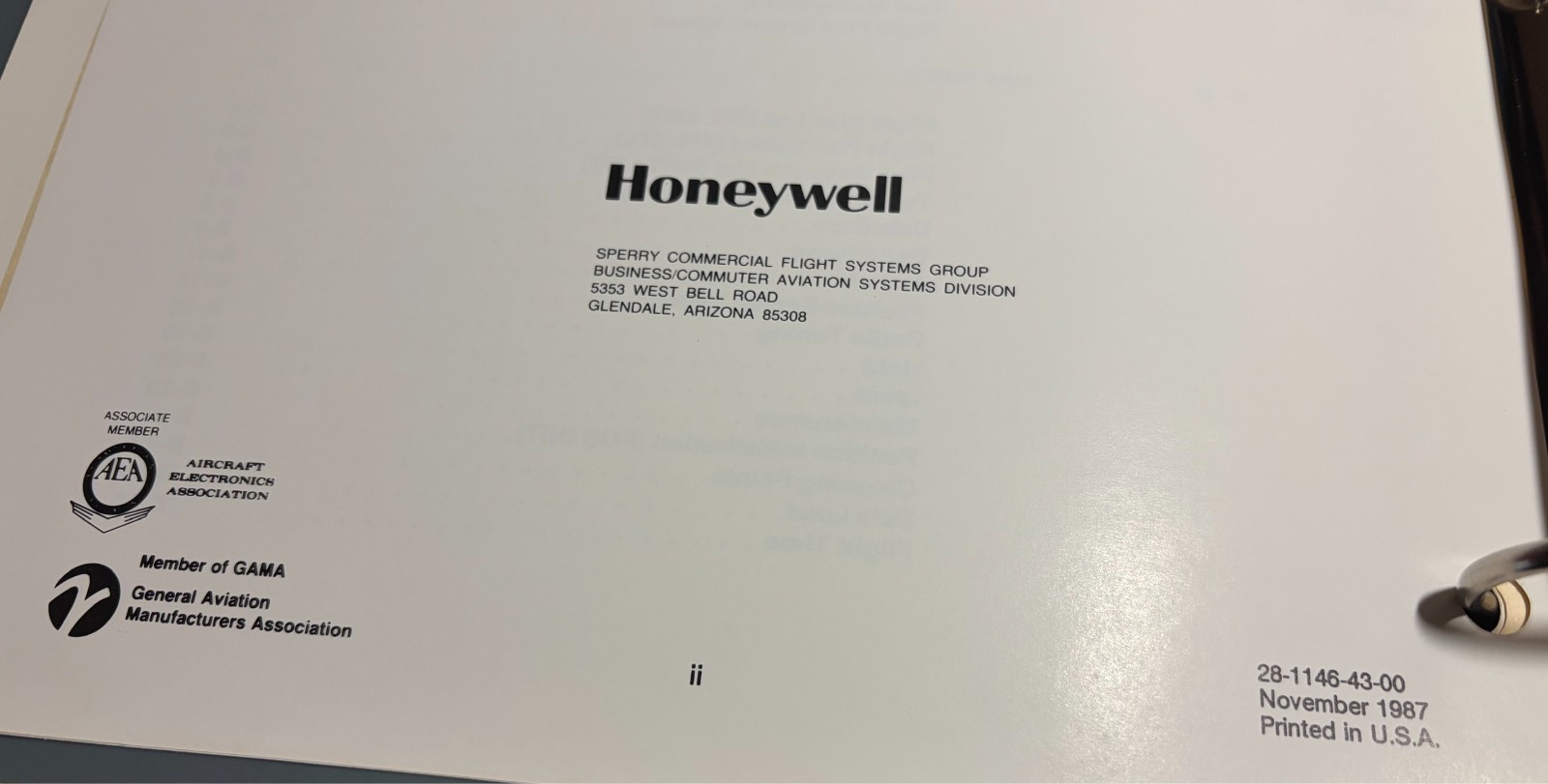 Honeywell Sperry FMZ-800 Flight Management System Pilot's Operating Manual 1987