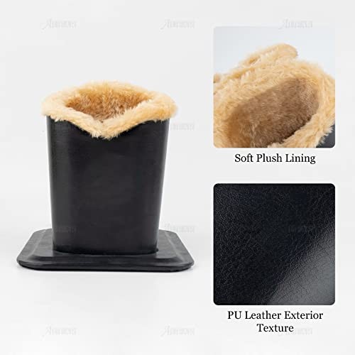 , Desk Double Eyeglasses Holder Stand Leather Case Soft Plush Lined Protective