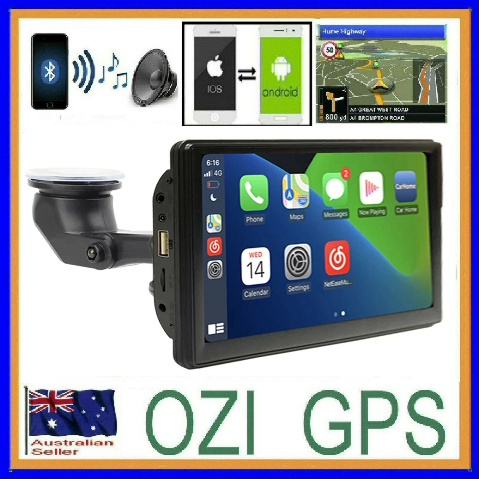 PORTABLE 7" WIRELESS CARPLAY  ANDROID AUTO REVERSING CAMERA SUITS ALL SKODA
