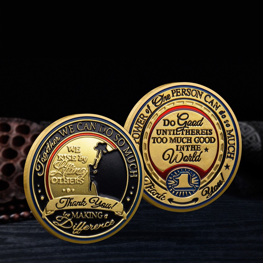10PCS Thank You For Making A Difference Gold Plated Commemorative Challenge Coin