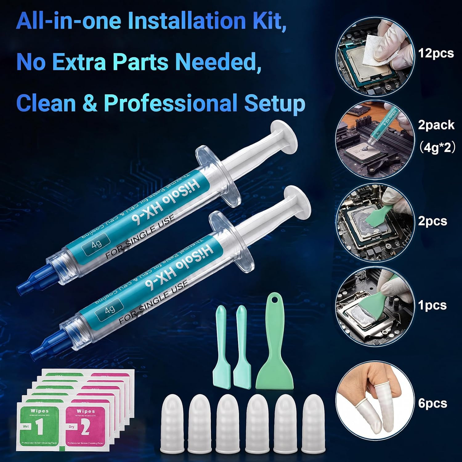 2 Pack 4g Each Premium High-Performance Thermal Paste Kit