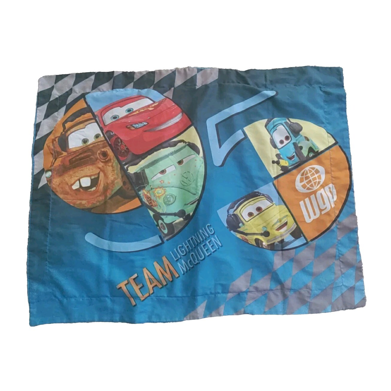 Disney Pixar Cars Pillow Case Sham Standard Lightning McQueen Racing Cartoon