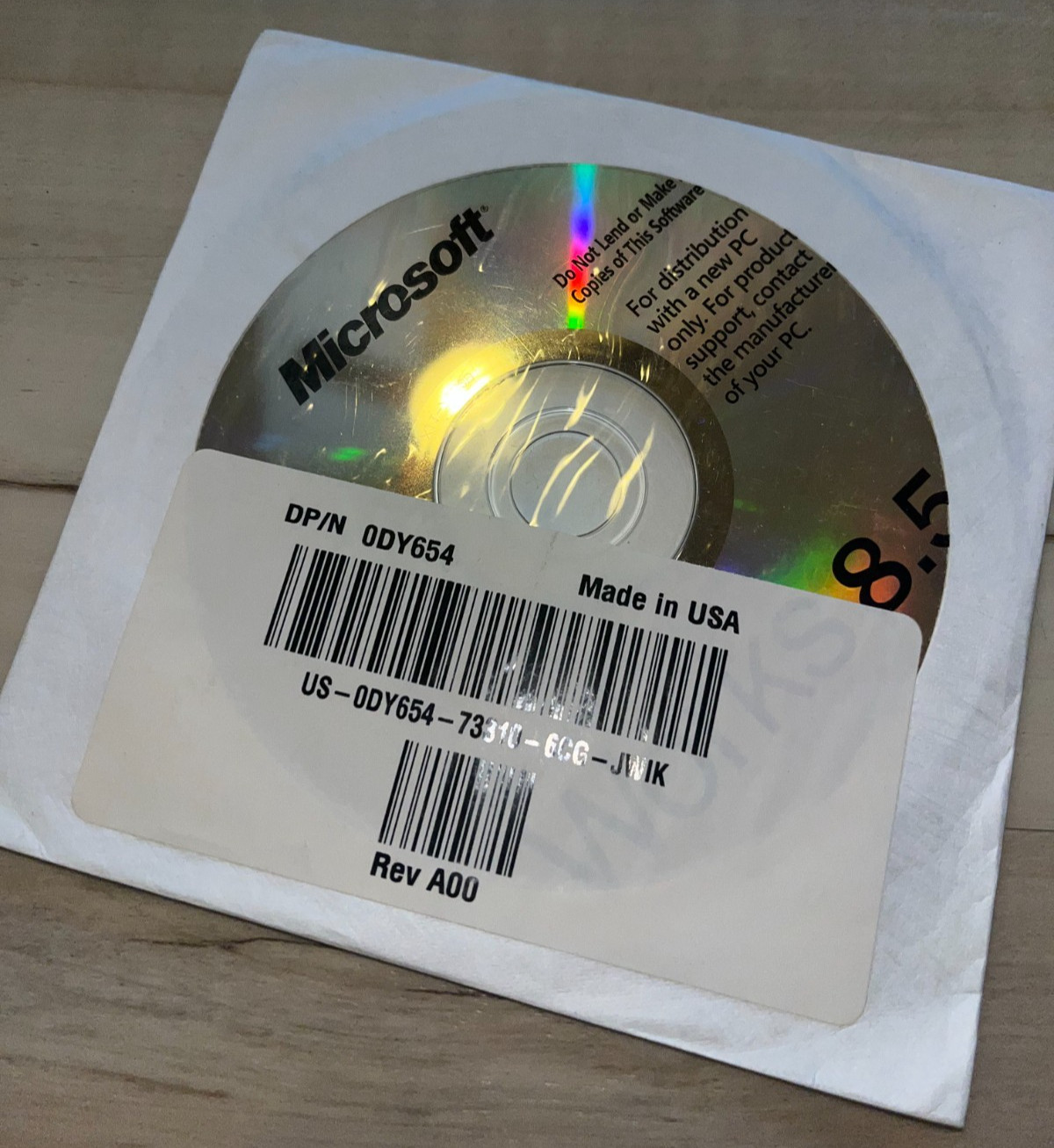 New Sealed Microsoft Works 8.5 Installation Disk Media P/N: 0DY654