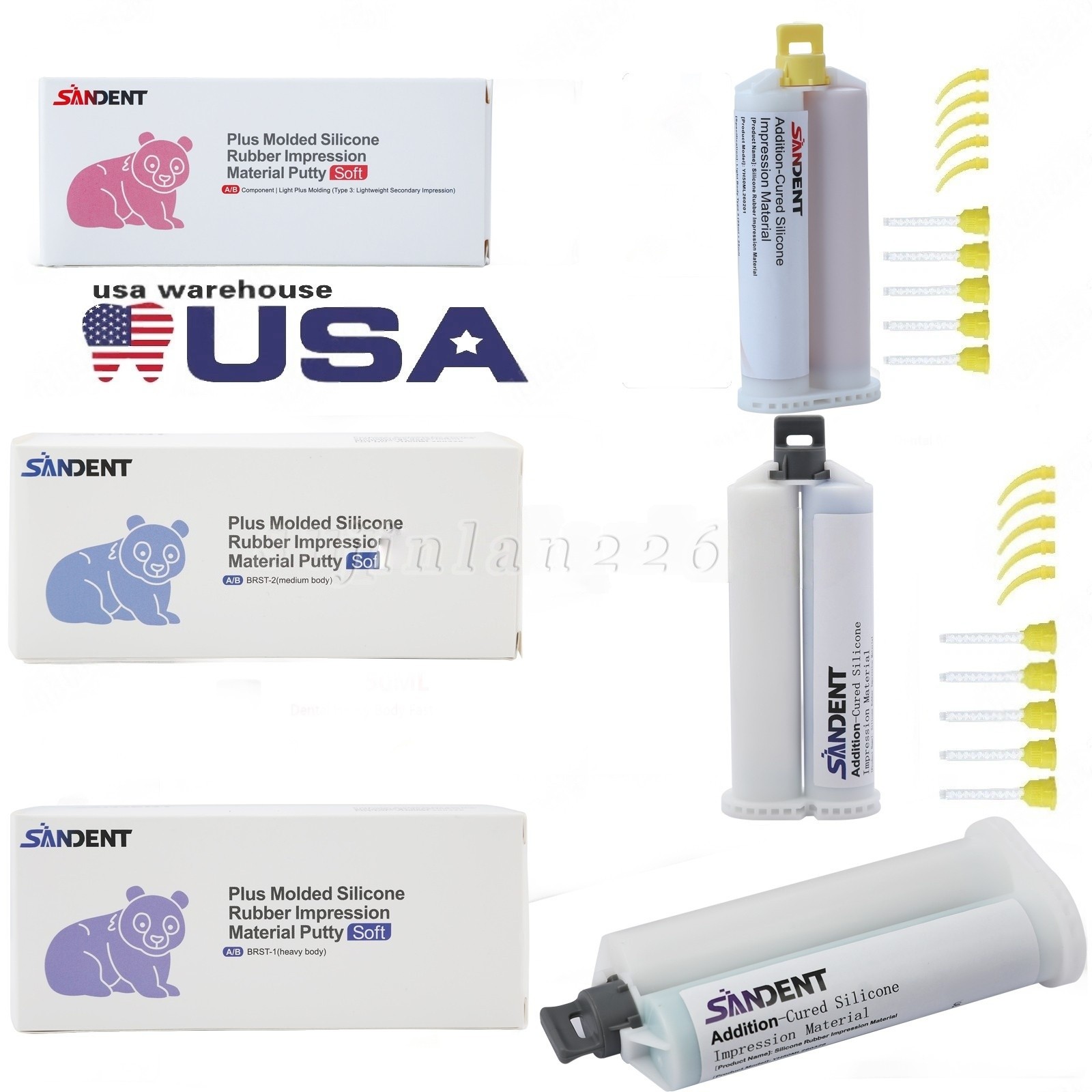 Dental Impression Material VPS Light/Heavy Body Fast Set (Cartridge & Tips) PVS