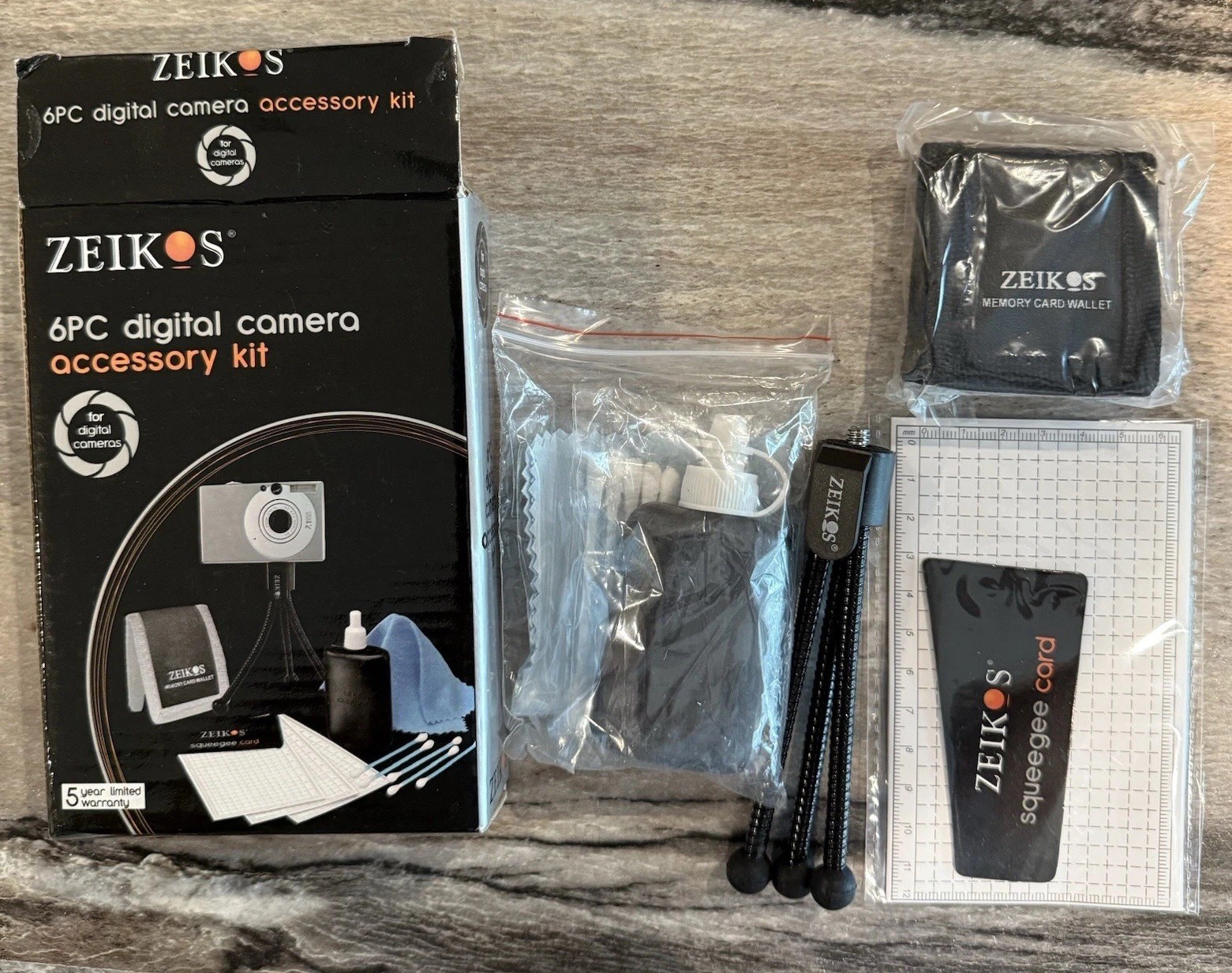 Zeikos 6PC Digital Camera Accessory Kit For Digital Cameras. New Opened Box