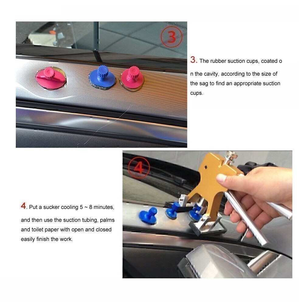 T-Bar Hammer for Universal Car Ding Remover Pulling Tabs Kit US Suction Cup