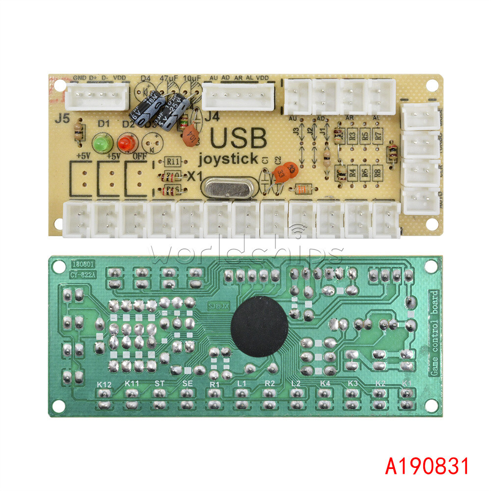 Zero Delay LED Arcade MAME Encoder USB To PC 5Pin Joystick PCB Module + Cables