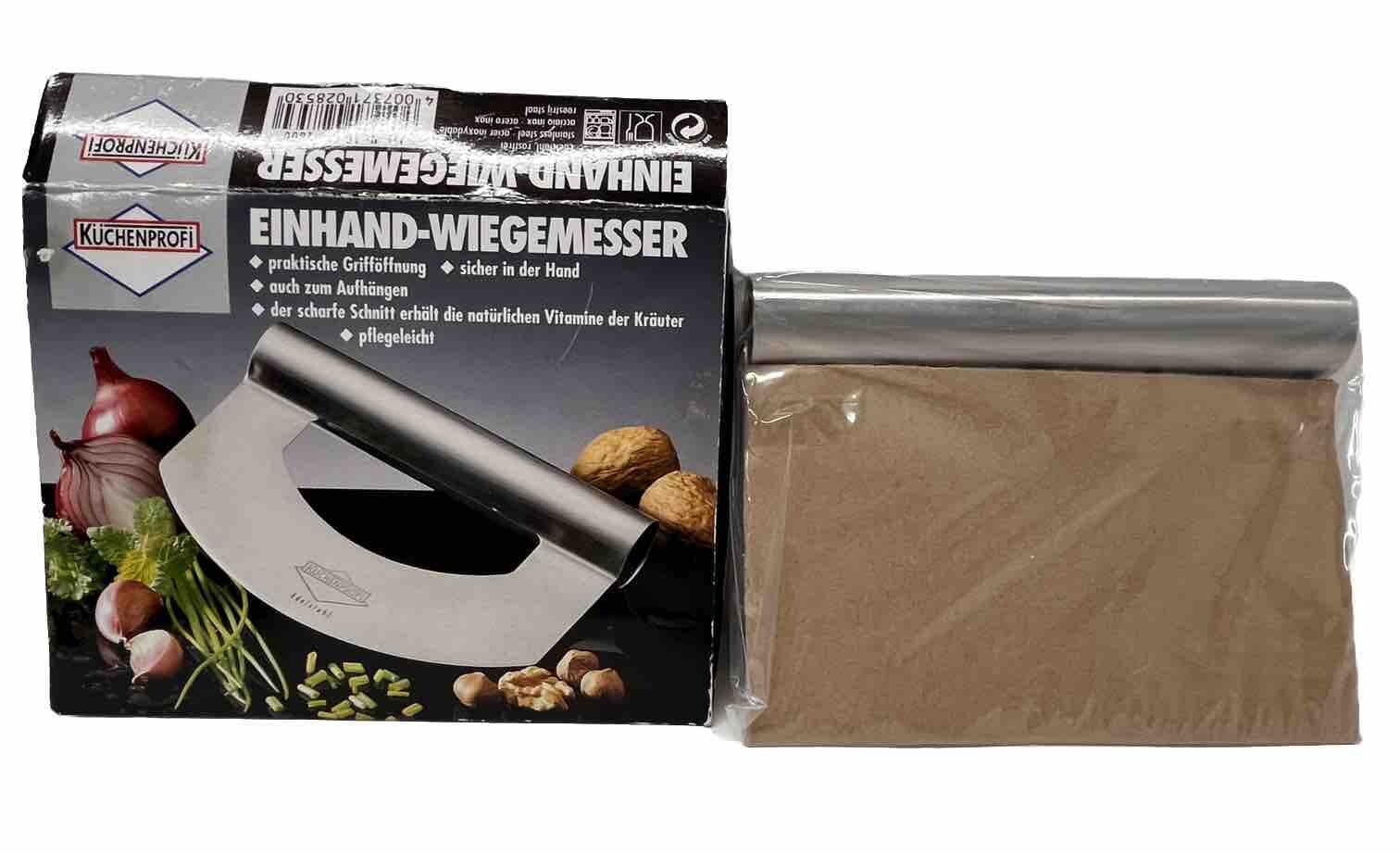 Einhand-Wiegemesser Mincing Knife Kuchenprofi  Made in Germany Stainless Steel