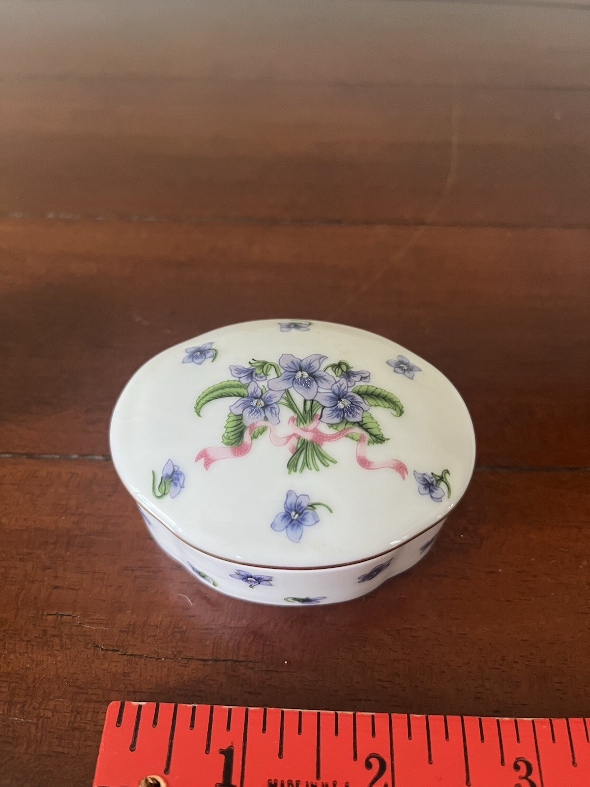 Oval Porcelain Trinket Box With Lid