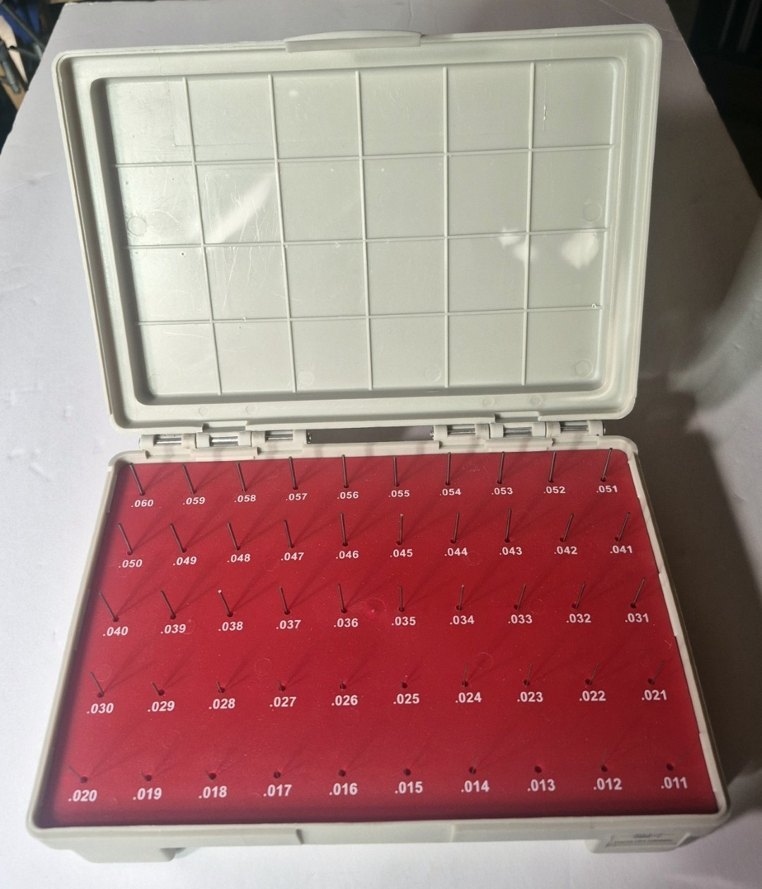 VERMONT GAGE 101200200 CLASS ZZ STEEL PIN GAGE SET .0110-.0600" – (10) BROKEN