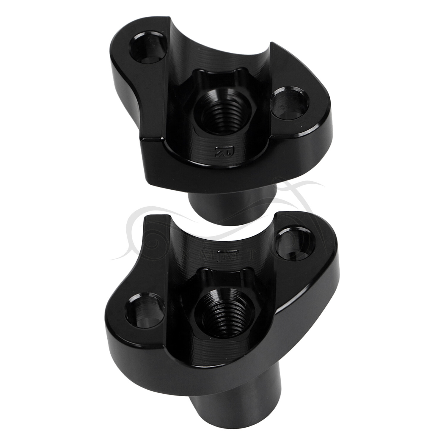 Black 1" Handlebar 2” Risers For Harley Dyna Street Bob Softail Sportster XL 883