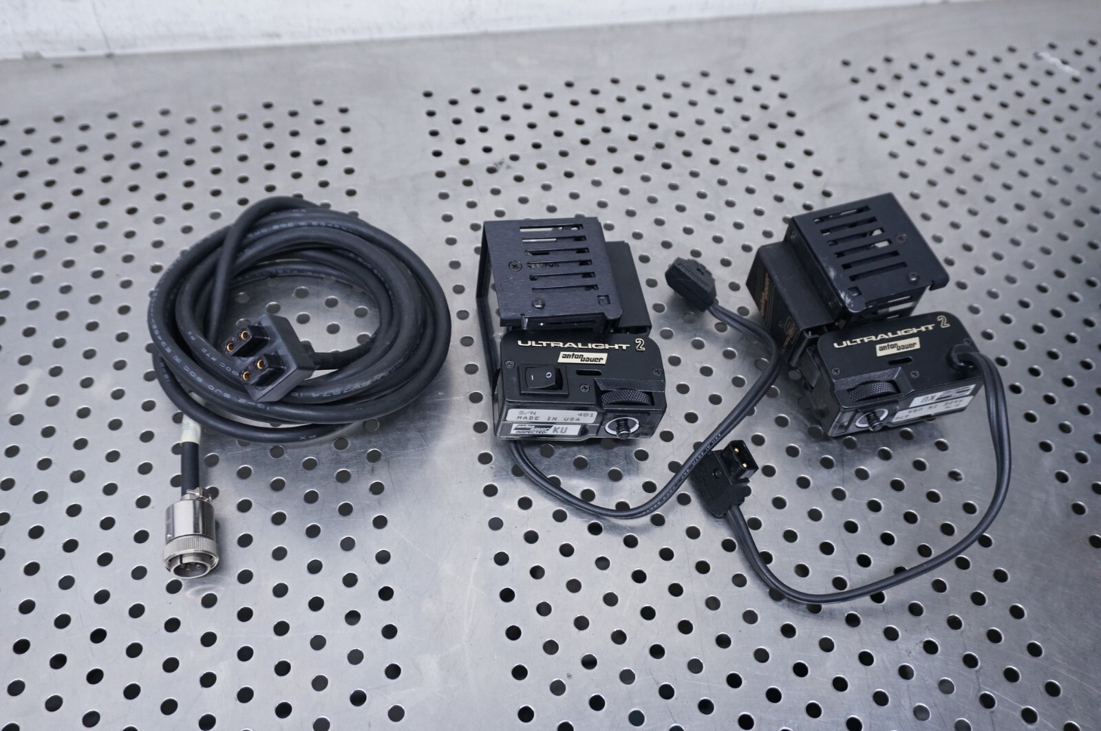 Two Anton Bauer Ultralight 2 Lights and 4 pin cable